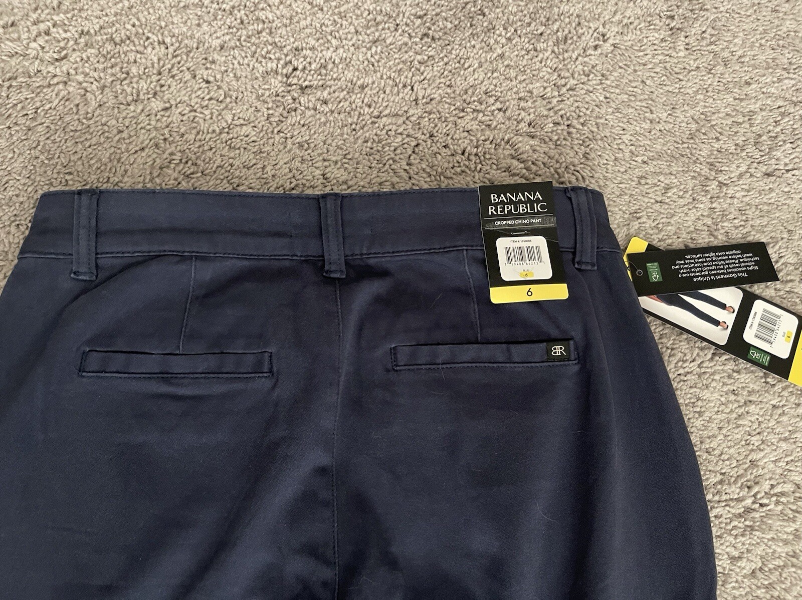 BRAND NEW NWT BANANA REPUBLIC NAVY BLUE CROPPED CHINO PANT SLACKS KHAKIS SZ 6