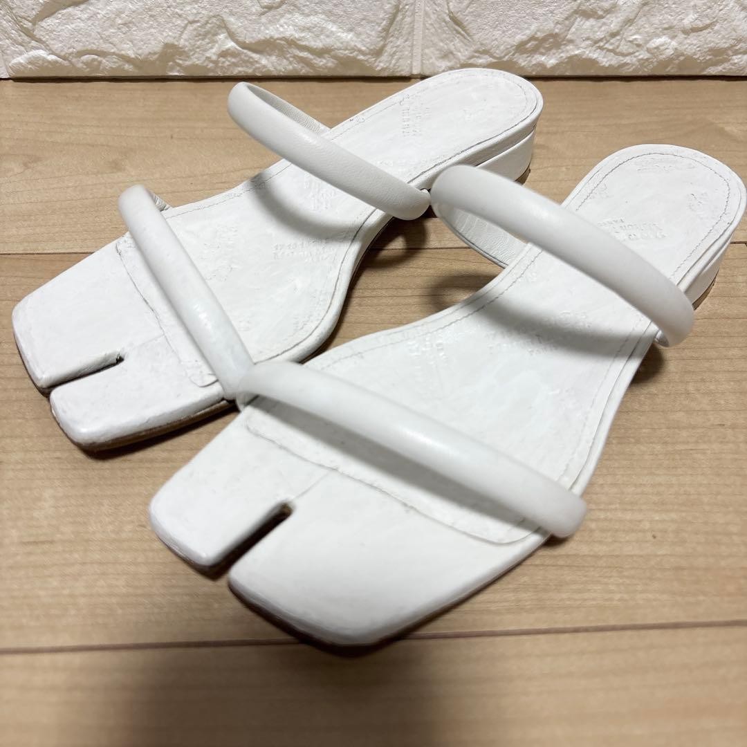 Maison Margiela Tabi Leather Flat Sandals 22.5Cm Women Sandal Shoes Original Col