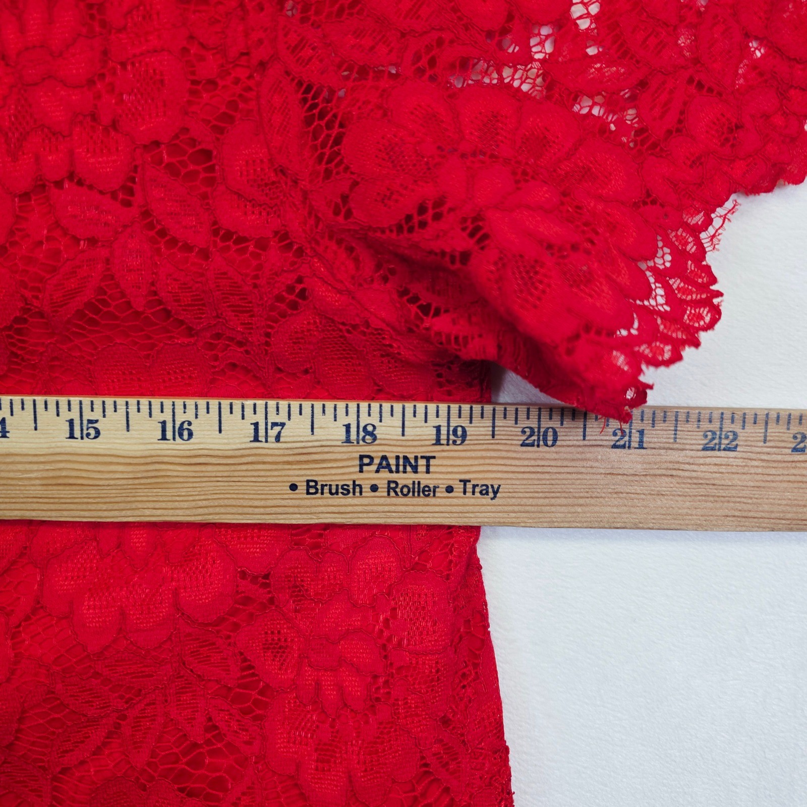 Laundry Shelli Segal Lace Blouse Womens L Red Romantic Overlay Cami Coquette