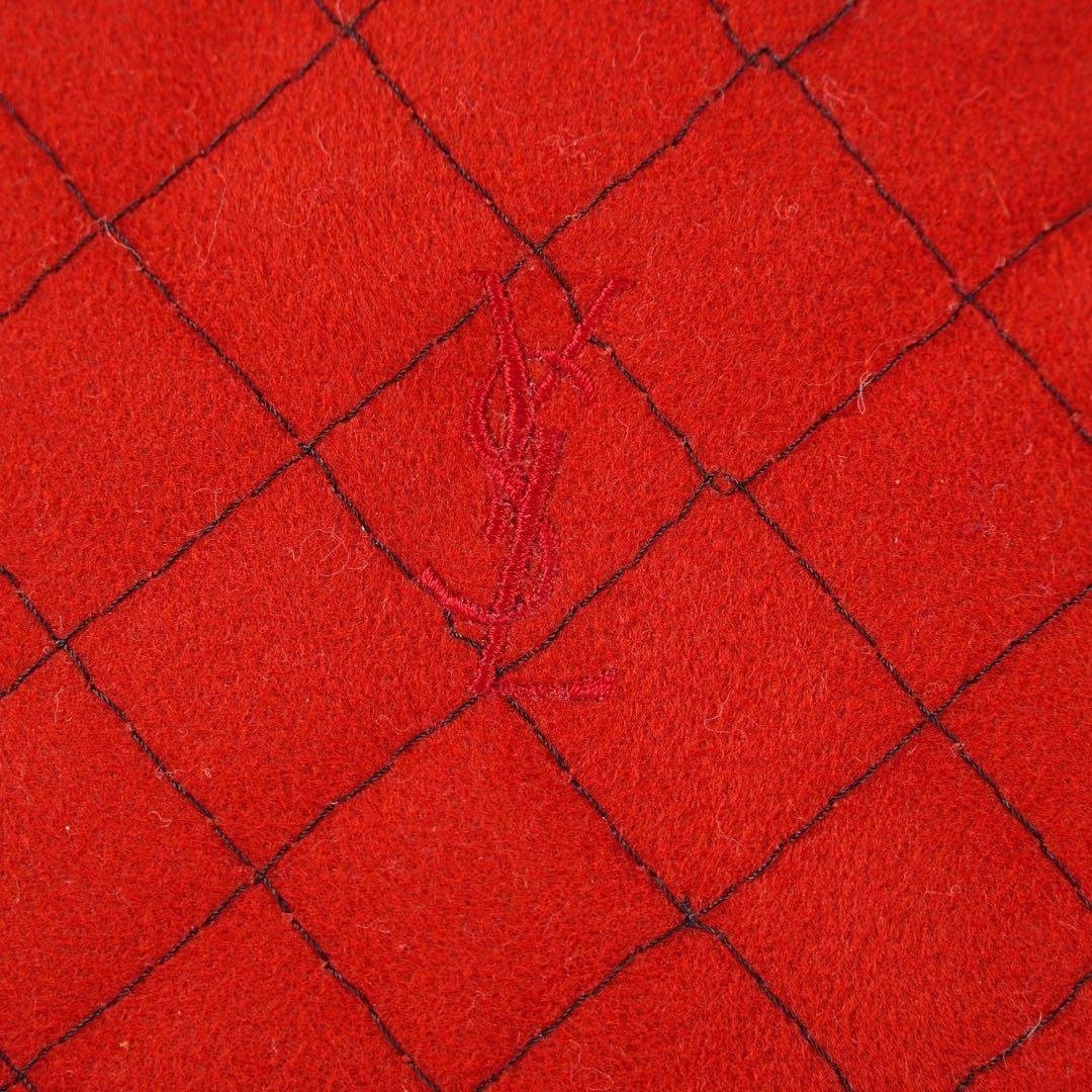 Yves Saint Laurent Shoulder Bag w/Tag Suede Red Size: W:6.7 × H:5.1in. [Unused]