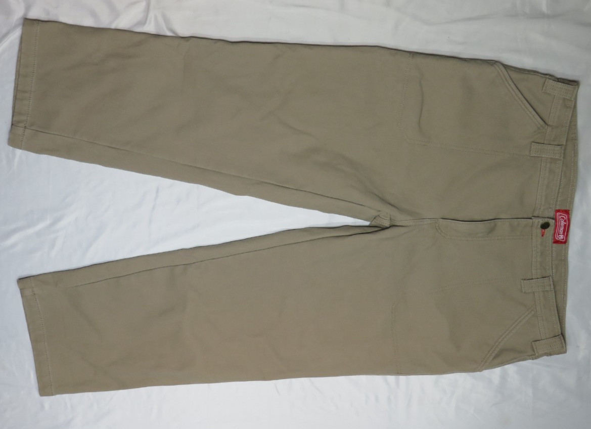 COLEMAN JEANS 40X30 BRITISH KH FLEECE LINED UTILITY STRETCH CANVAS INSULATED new
