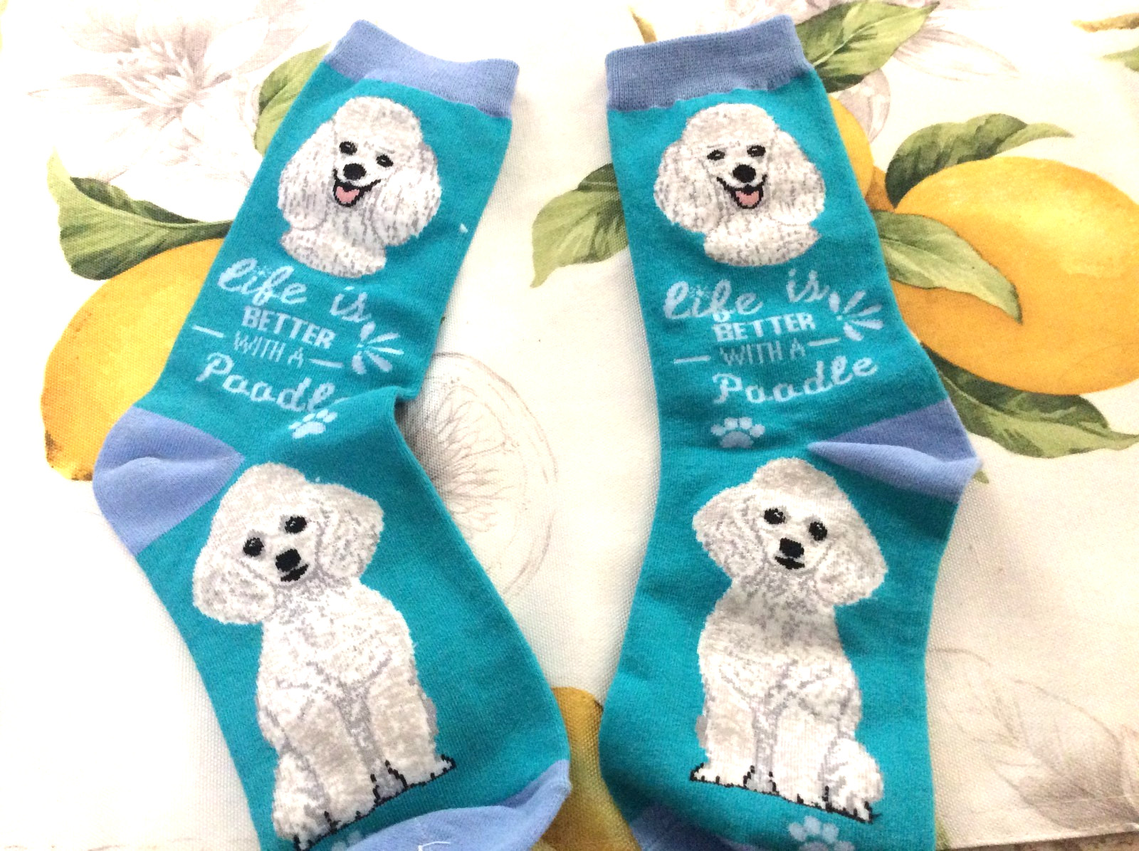 Life Is Better With A Poodle Socks Pet Lovers One Size Fit Most Mid Calf NEW