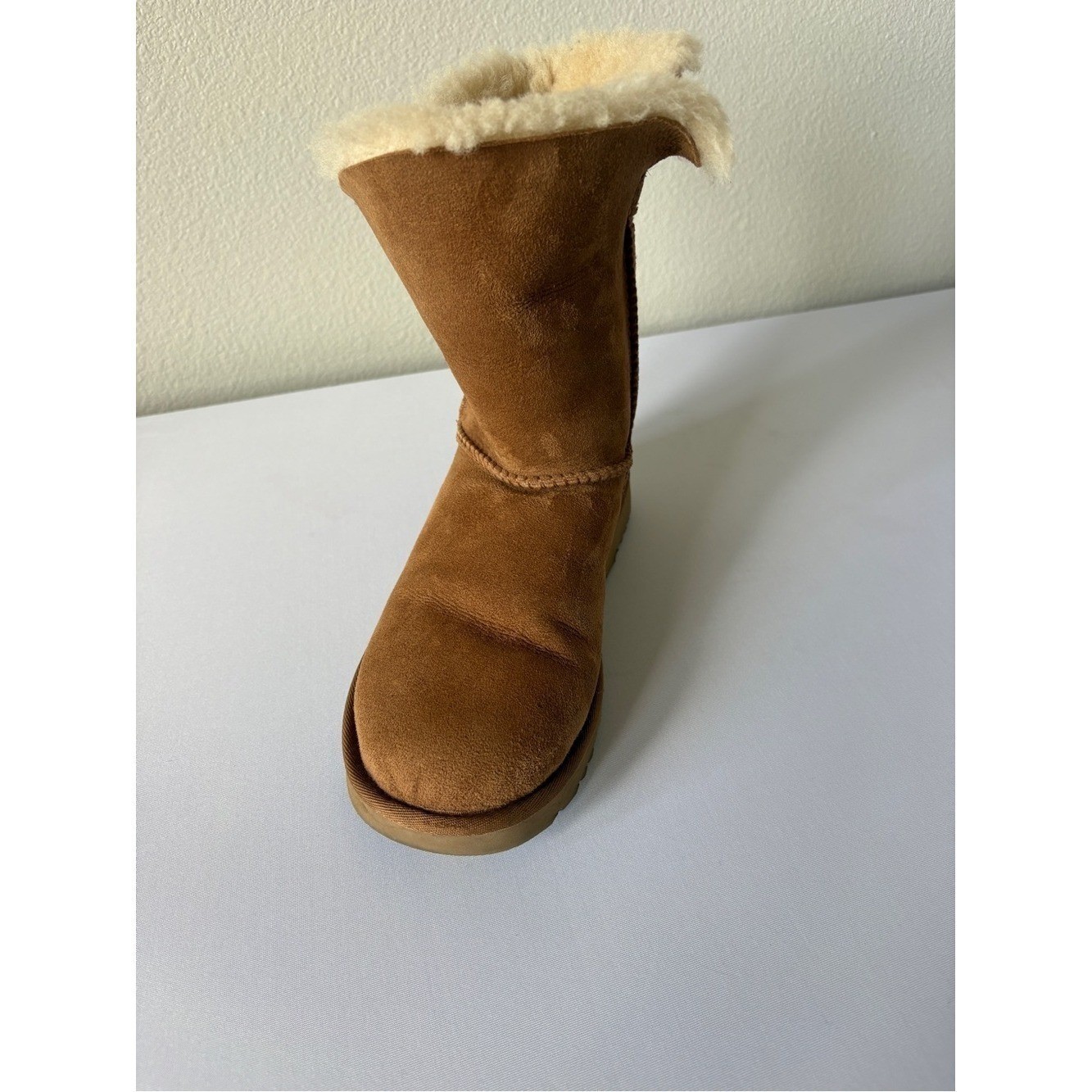 UGG Suede Boots Nash Chestnut Shearling Mid-Calf Boot with Buckle