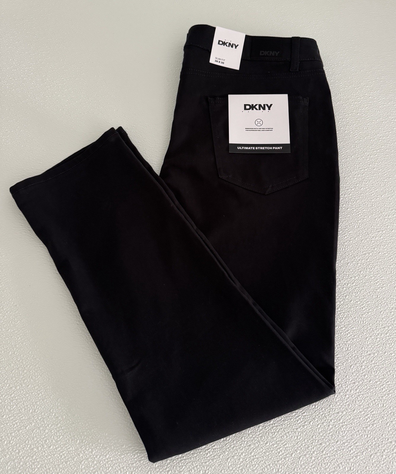 NWT DKNY Mens Ultimate Stretch Pants Stanton Slim Fit 32 33 34 36 38 Black O3