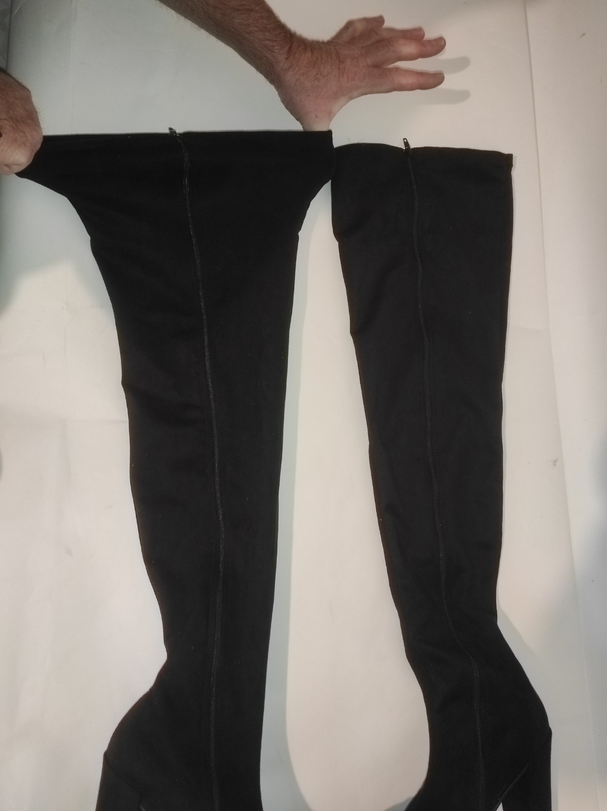 Suede Stretch Over The Knee Boots In Many Colours 11cm Block 37 38 39 40 41