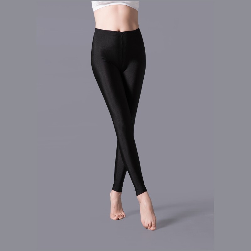 Luxallacki Oily Shiny High Waist Elastic Slim Pants Yoga Leggings Gym Sports