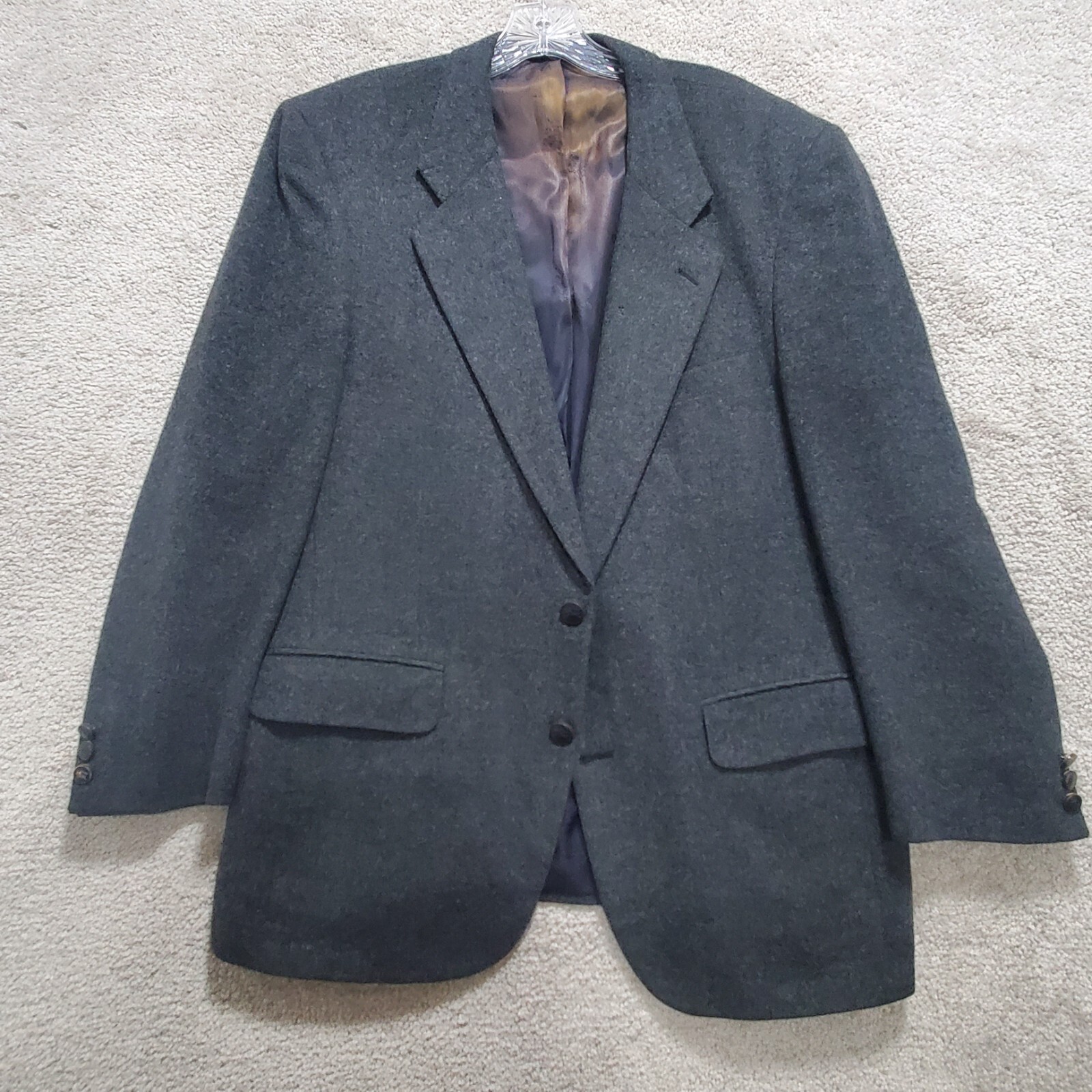 Burberry Nordstrom Blazer Jacket Men’s 44 Gray 100% Camel Hair Single Breasted