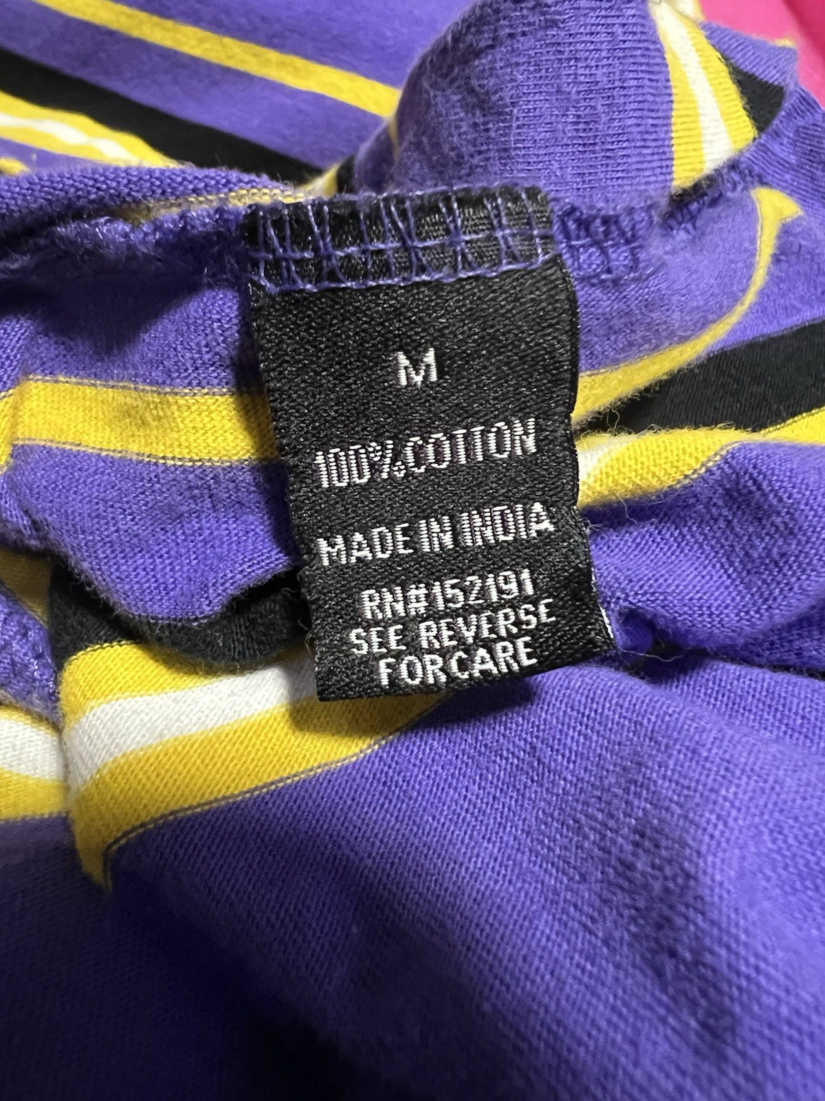 Clout Hooded Tshirt Medium Short Sleeve Purple Yellow Striped Vox Populi