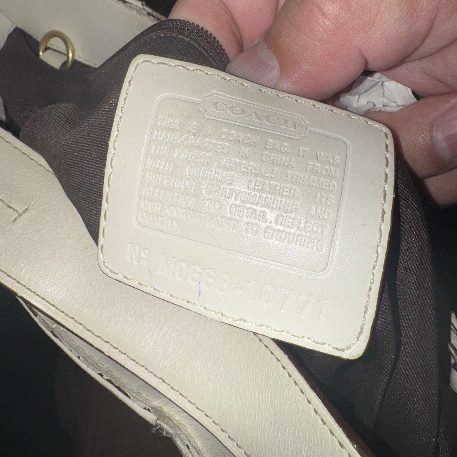 VTG COACH Hobo Bag Cream Ivory Signature CC Monogram M0668-10601 Y2K