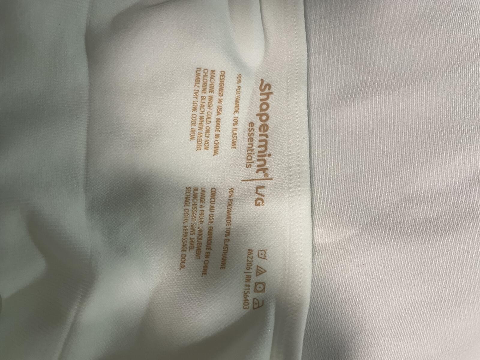 Shapermint Essentials Sweetheart Built-In Bra Shaper Cami White Women Size L NWT