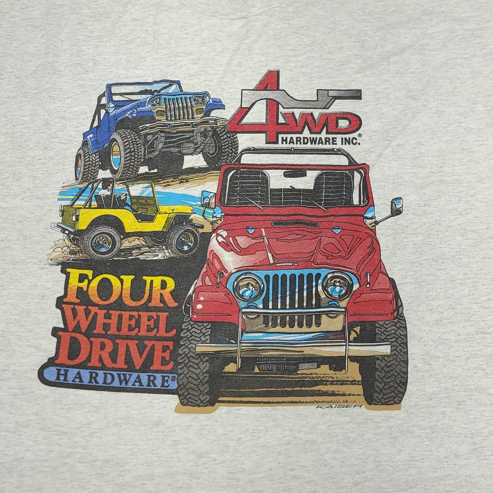 Vintage 80s 90s Kaiser Jeep Four Wheel Drive 4×4 Shirt Mens Size XL
