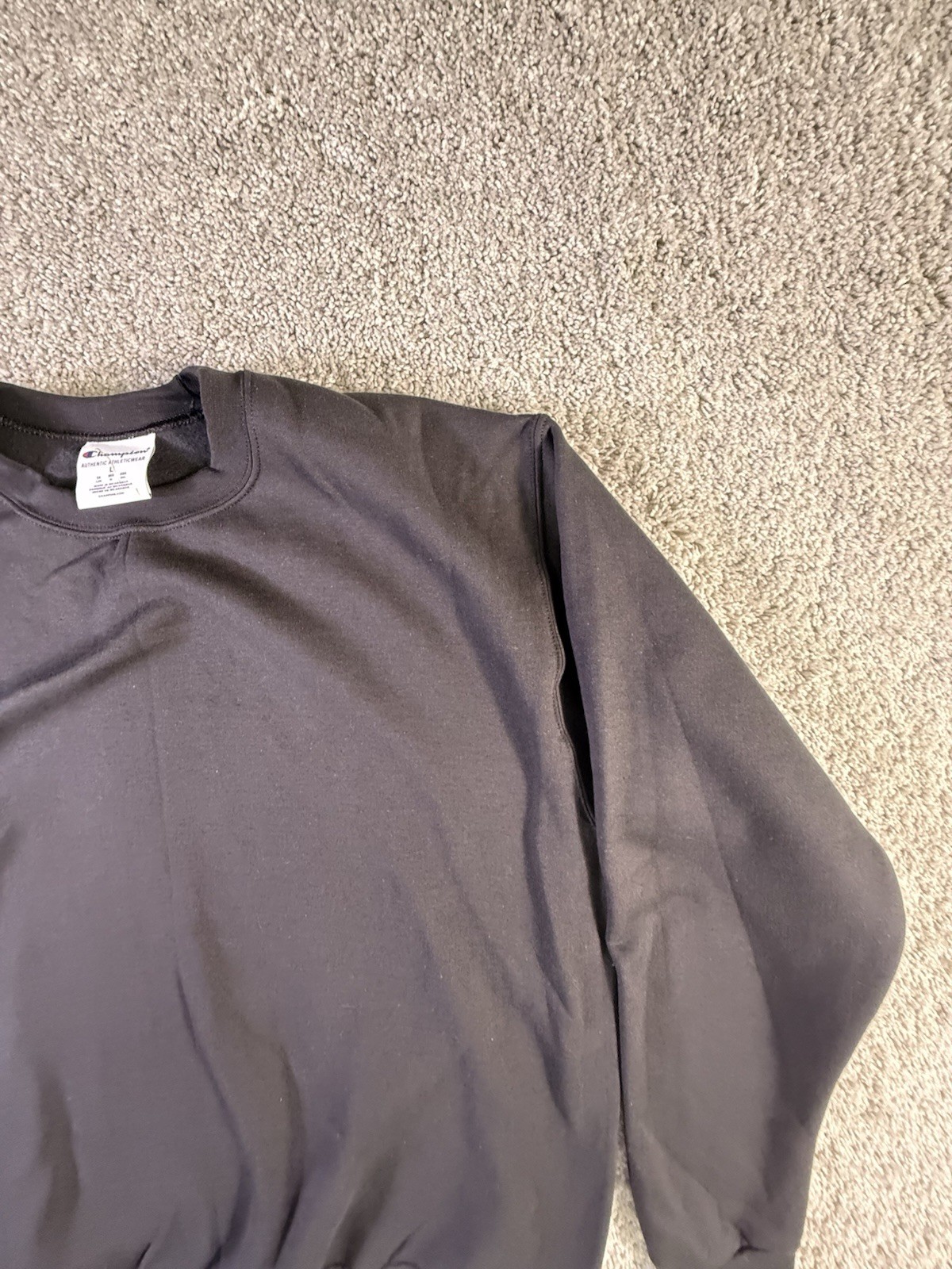 Champion S0888 Size M Men’s Powerblend Fleece Pullover Sweatshirt – Black