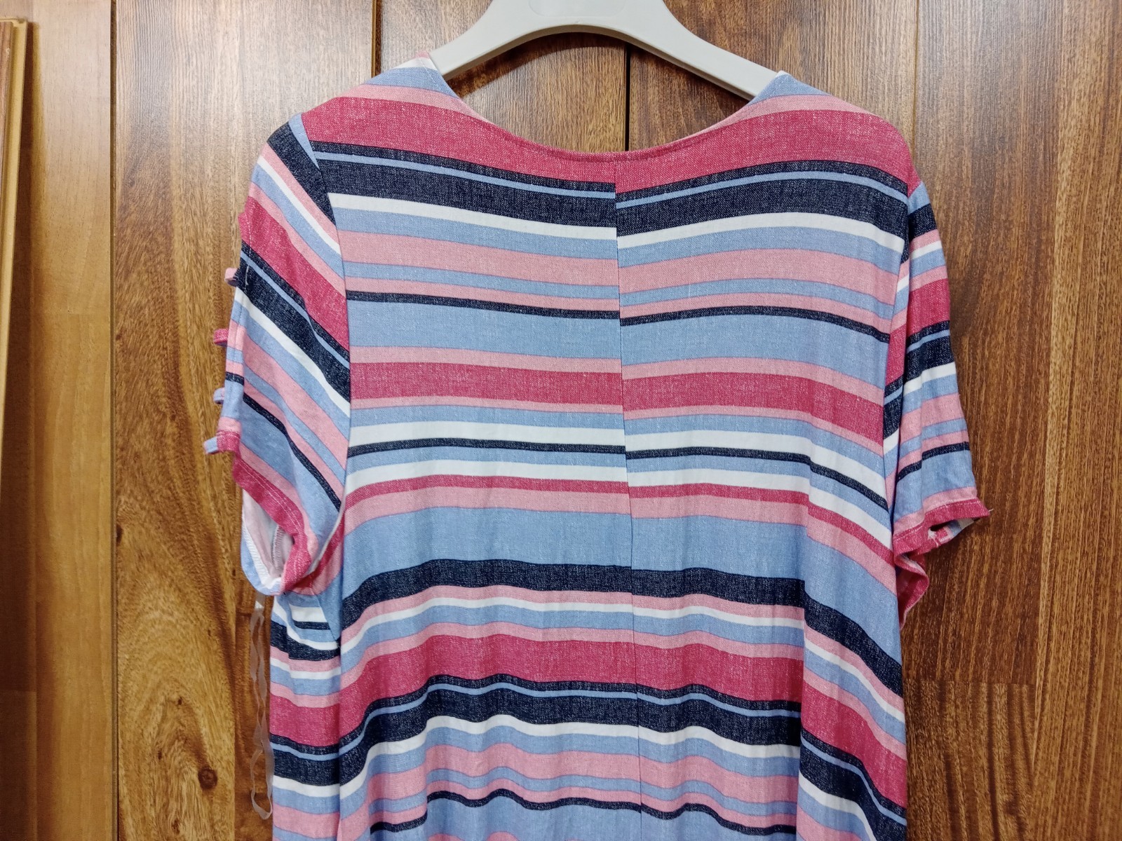Lane Bryant Dress Multicolor Striped V-Neck Open Sleeves Dress Summer Size 18 20