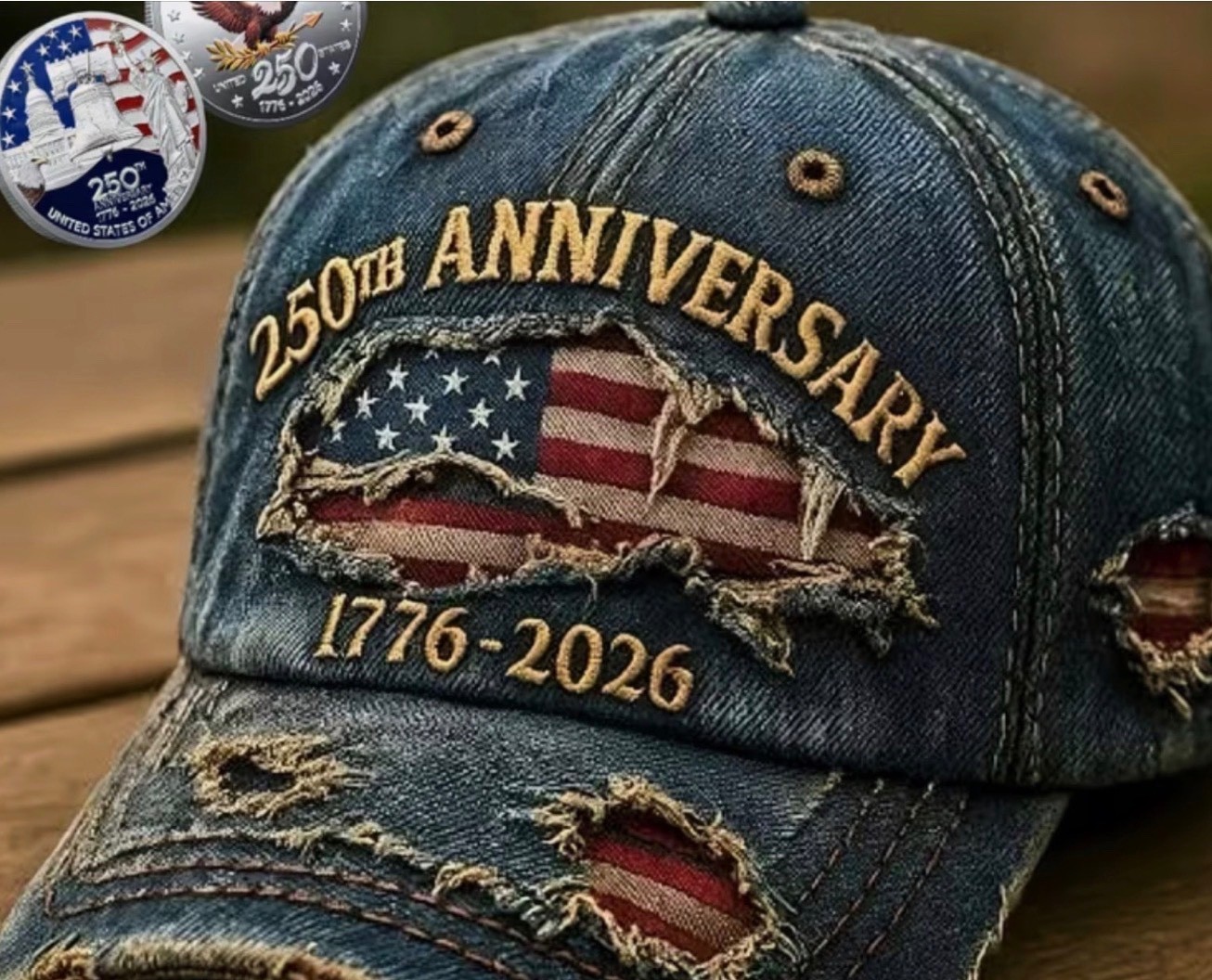 Cap USA 250th Anniversary American Independence Distressed Veteran Owned Hat