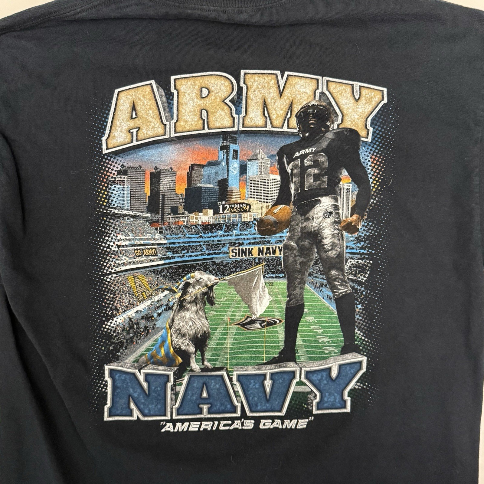 Vintage 2009 Army Vs Navy Game Football Long Sleeve Shirt Large