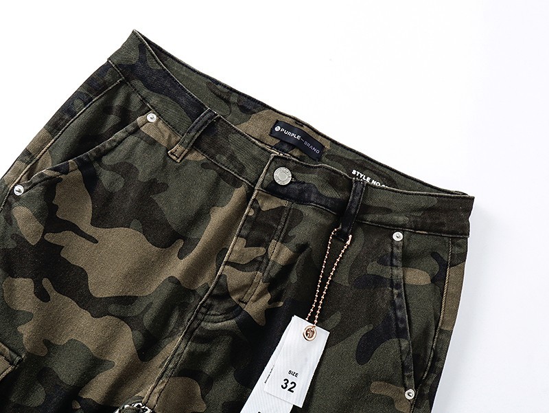 purple Brand Dark Camo Print Flared Denim Jeans Multicolor