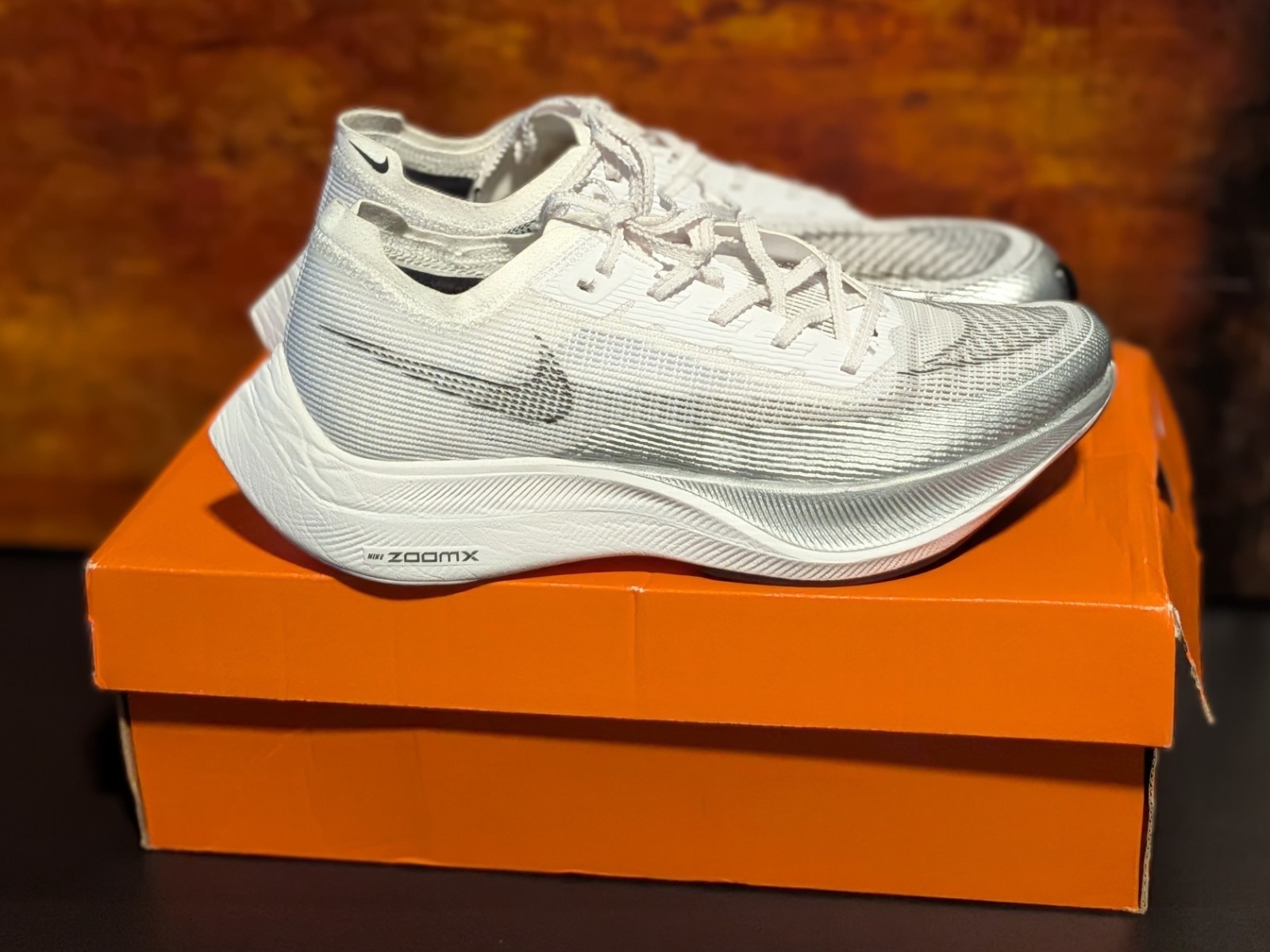 Nike ZoomX Vaporfly NEXT% 2 White Metallic Silver CU4111-100 M Size 7 W 8.5 NWB