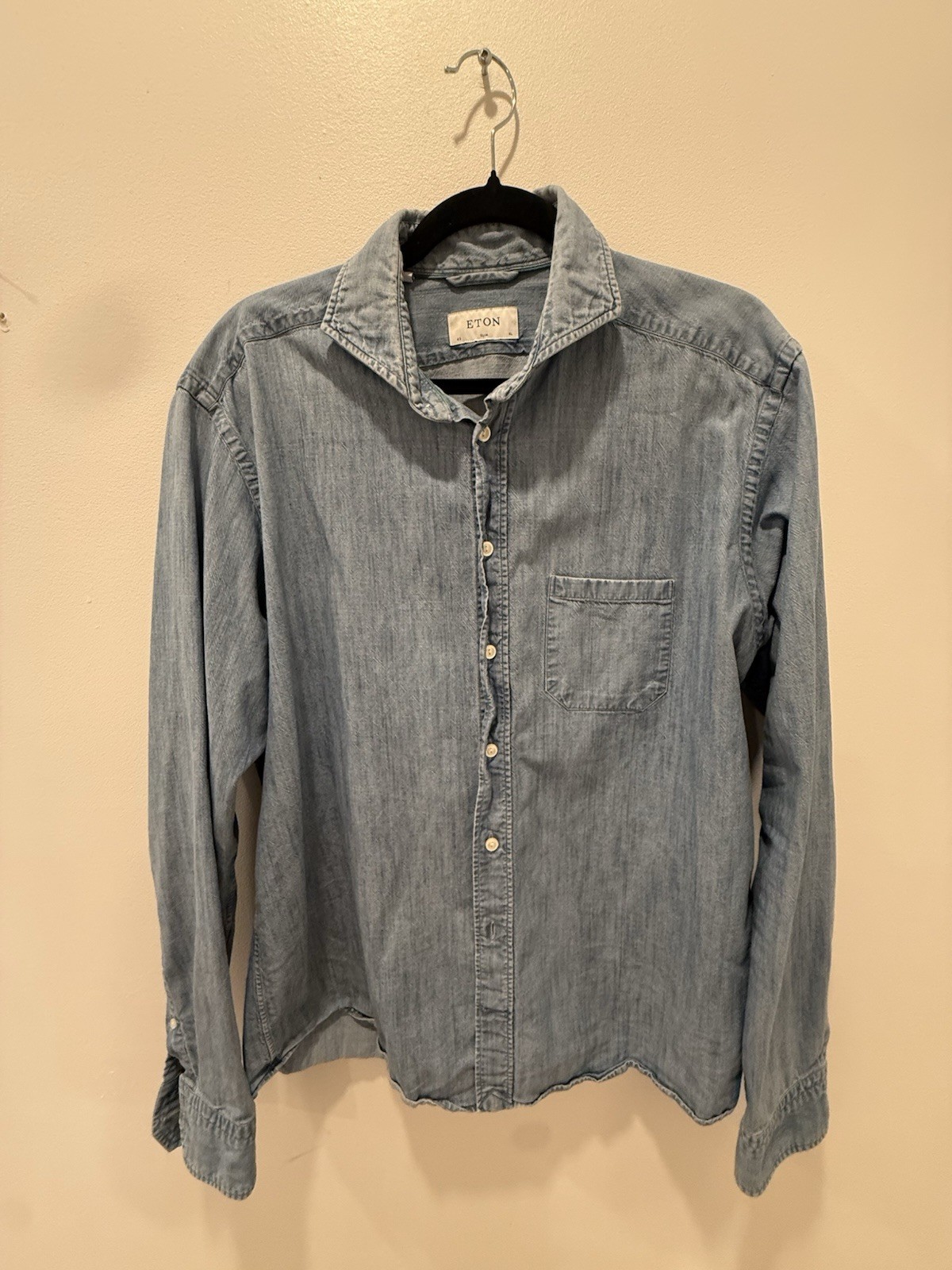 Eton 43 17 Slim Denim Shirt – Made In Italy