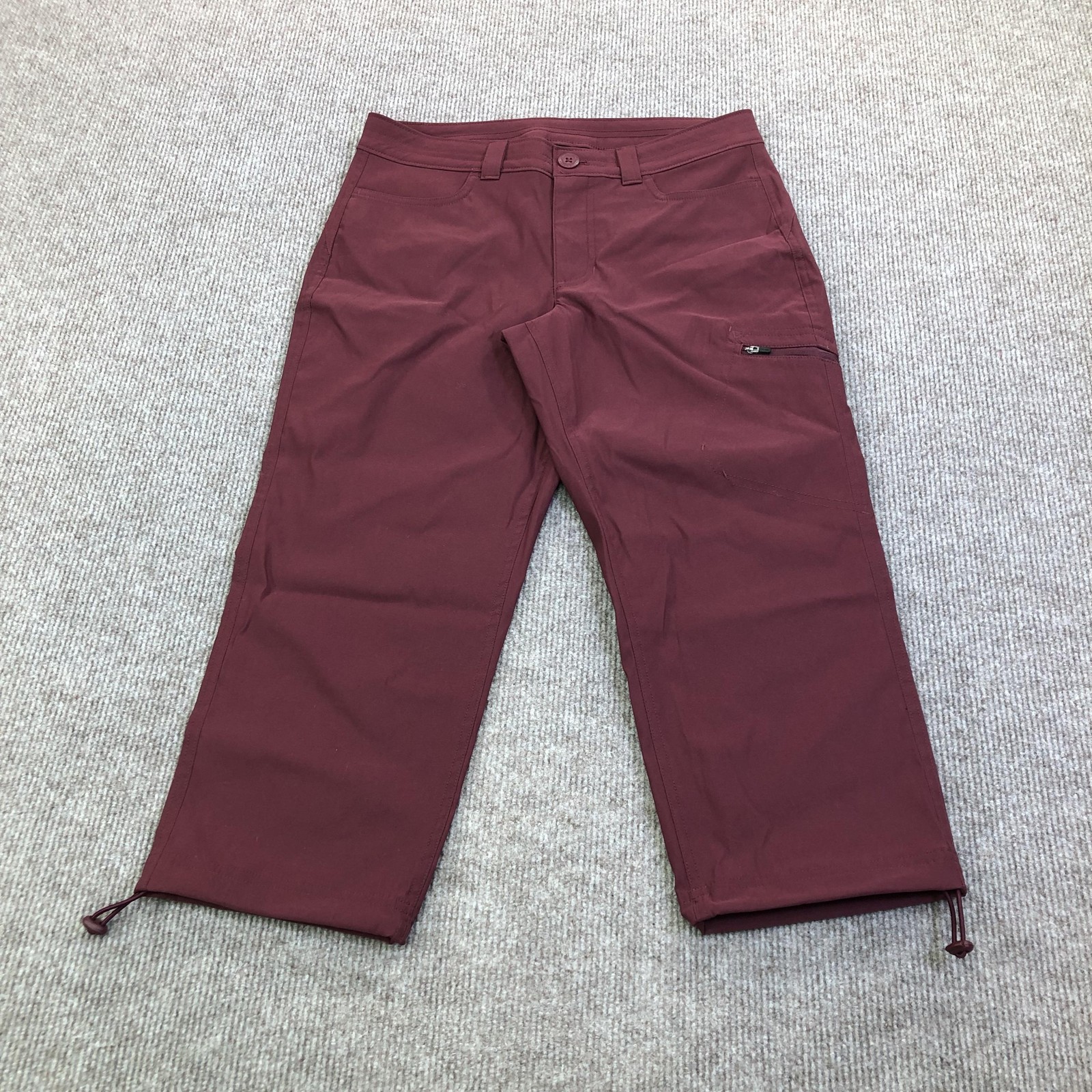 Eddie Bauer Rainier Capri Pants Womens 4 Red Nylon Hiking Outdoor Stretch Travel