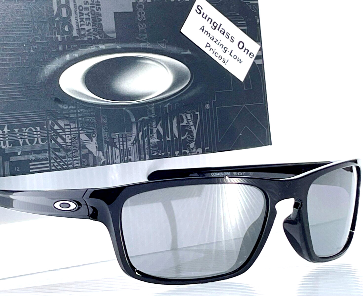 NEW Oakley SLIVER STEALTH Polished Black w POLARIZED Black Lens Sunglass 9408-05