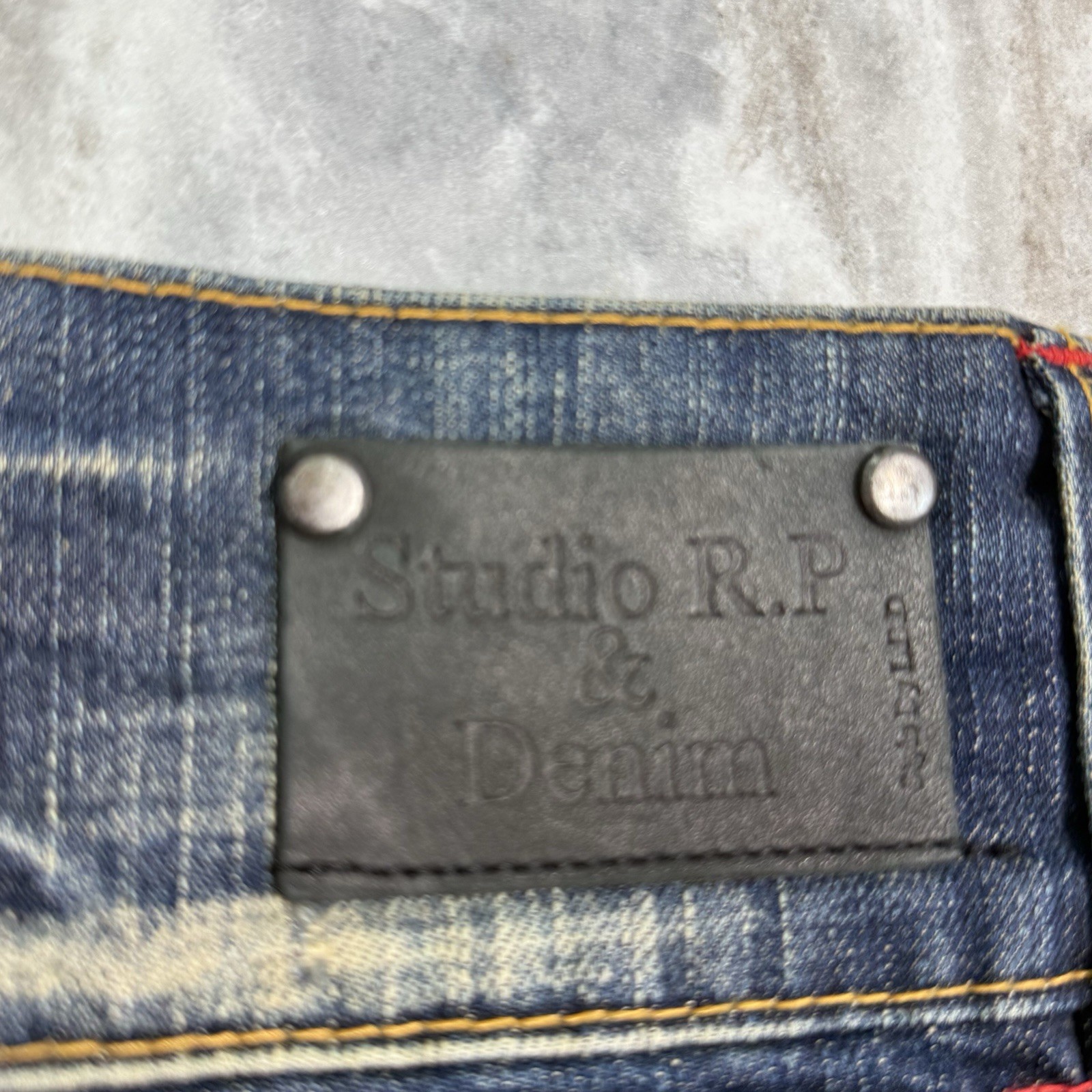 Studio R.P Flare Denim Pants y2k RED PEPPER Size 27 Vintage Rare
