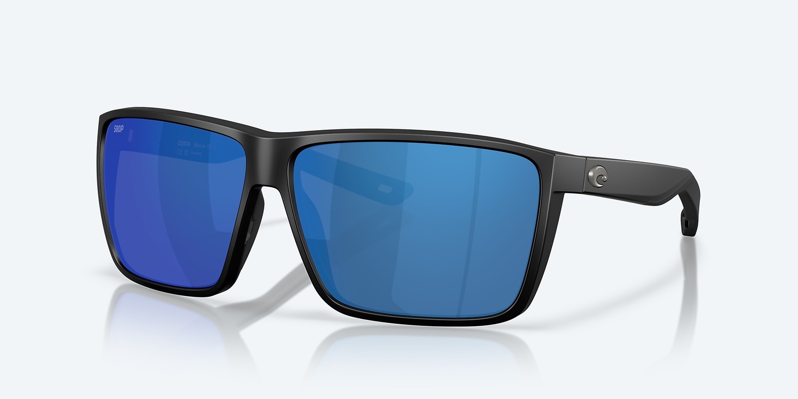 Costa Del Mar Rincon II Matte Black/Blue Mirror 580P Polarized 64 mm Sunglasses