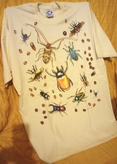Insects NEW t-shirt XXL, XL adult Liquid Blue vintage white made in USA label