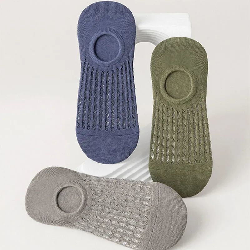 5/10 Pairs Men Cotton Bamboo Socks No Show Ankle Low Cut Sport Nonslip Breathe