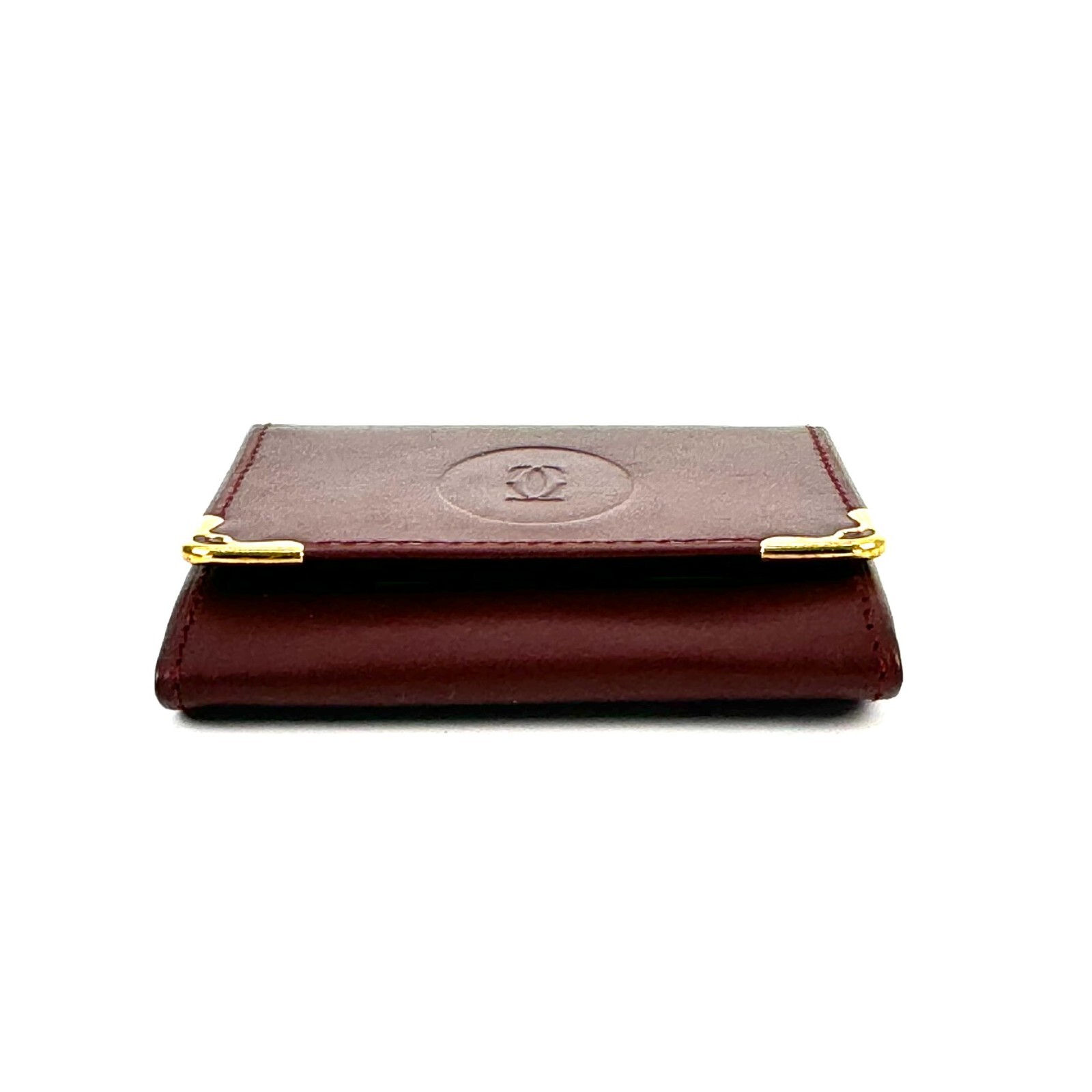 Must de Cartier Coin Case Purse Bordeaux Red Leather Authentic from Japan _0035
