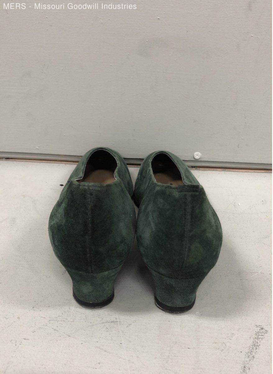 Tacco Forest Green Suede Leather Low Block Heel Pumps Women’s Size 8.5 N