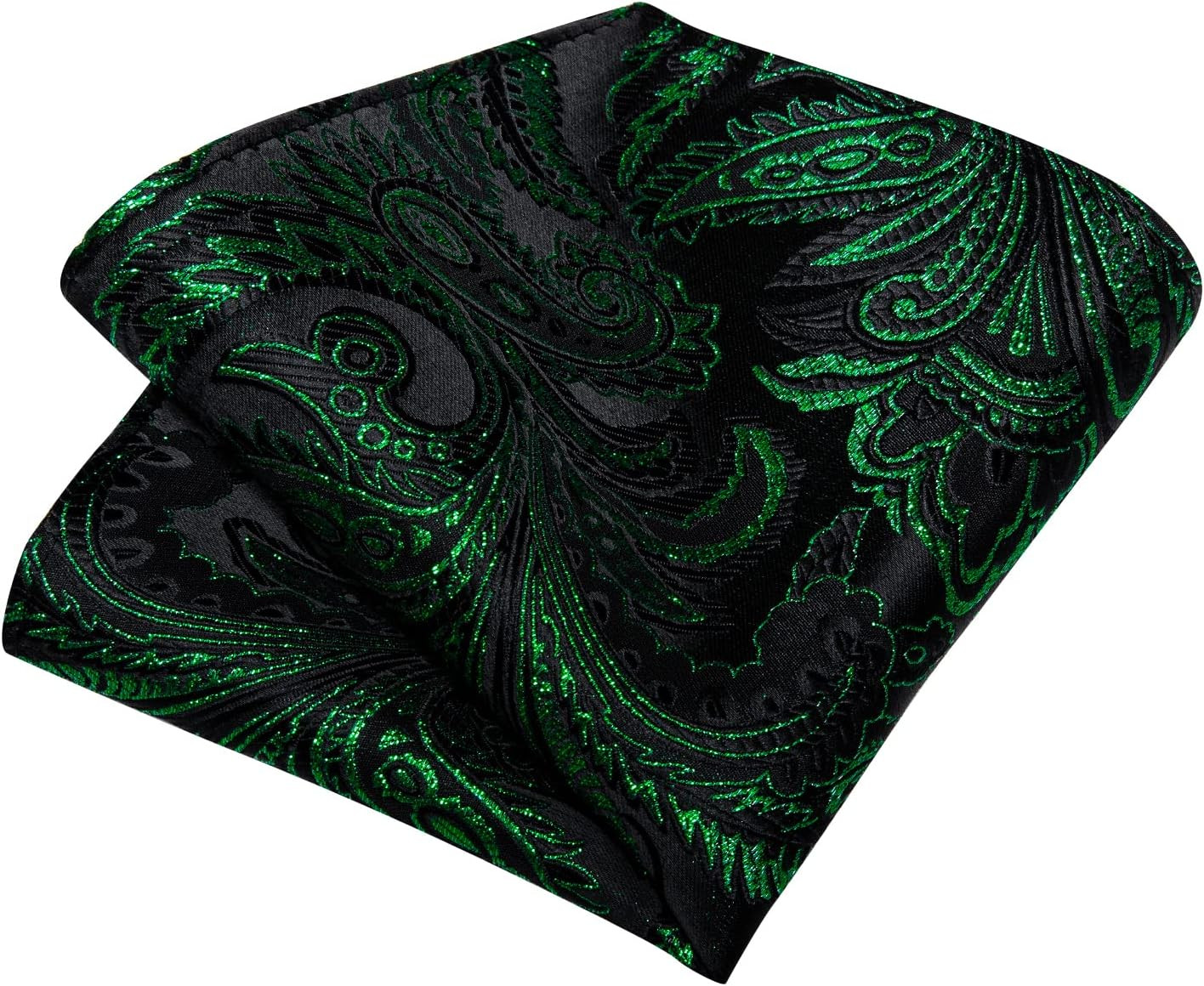 Mens Tie Set Silk Solid Paisley Necktie and Pocket Square Cufflinks Classic Form