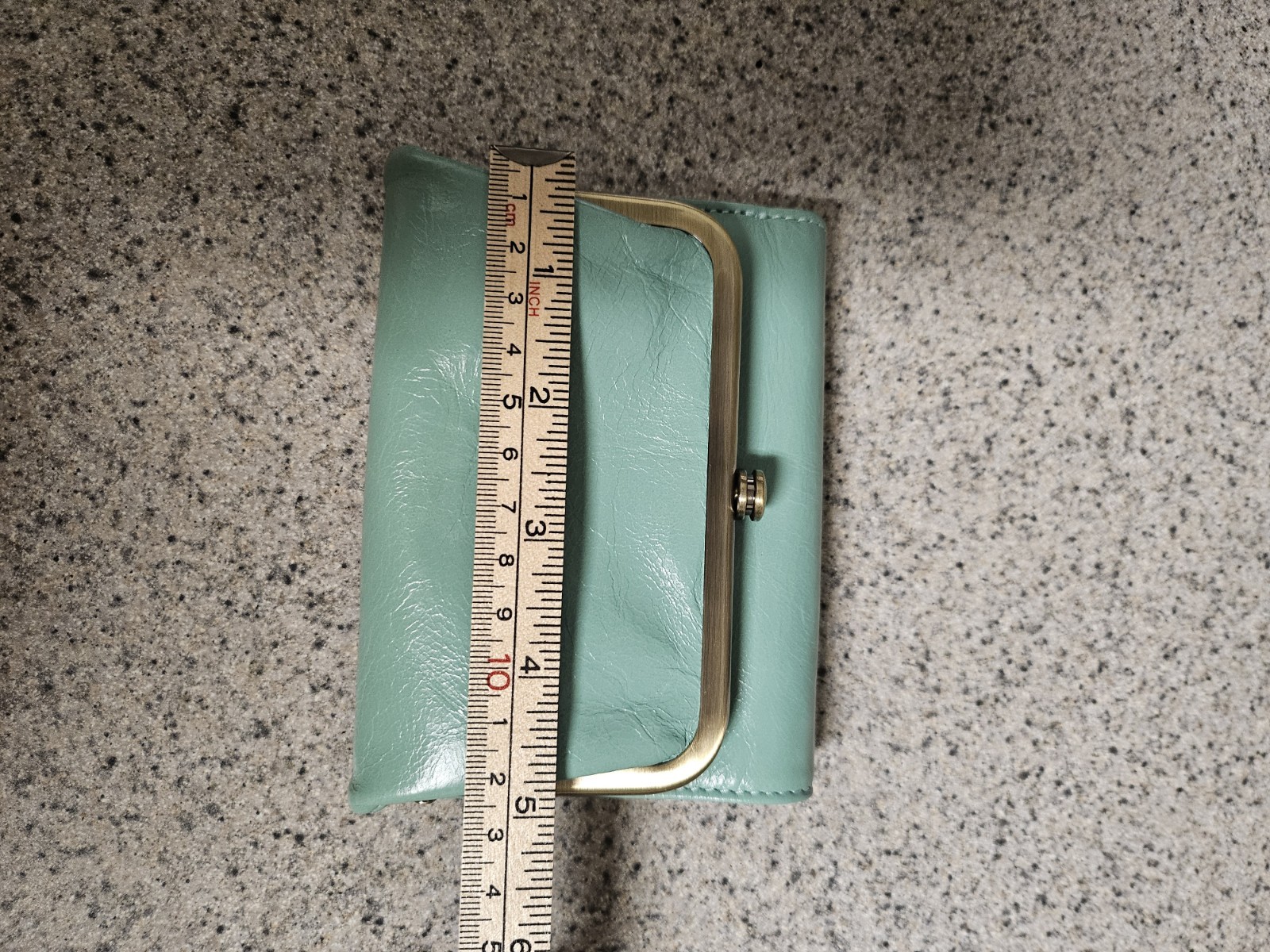 HOBO Mint Green Frame-Top Clutch Wallet with Gold Hardware (HOBO Robin Compact )