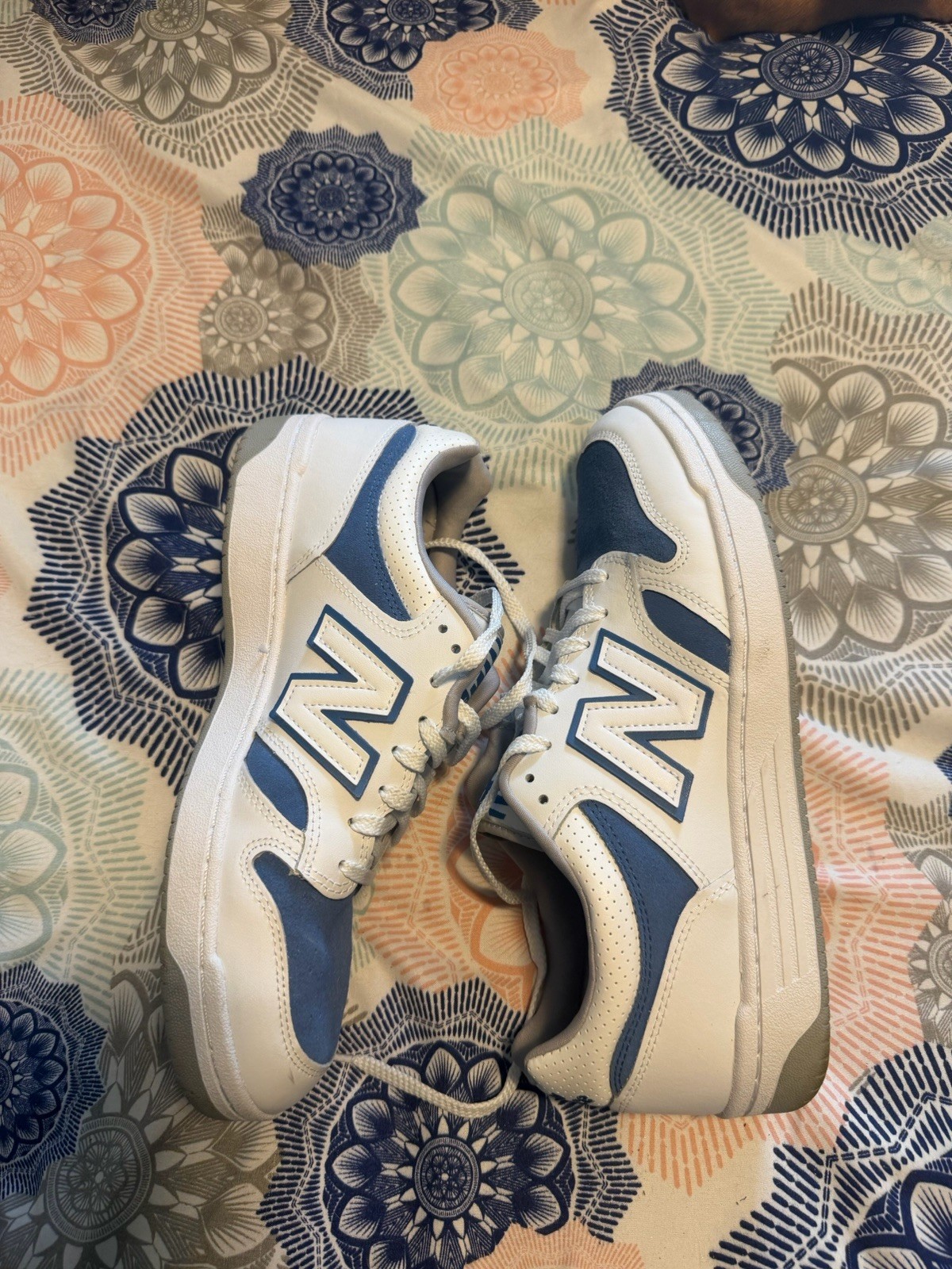 New Balance 480 White Royal Blue Suede Mens Size 10