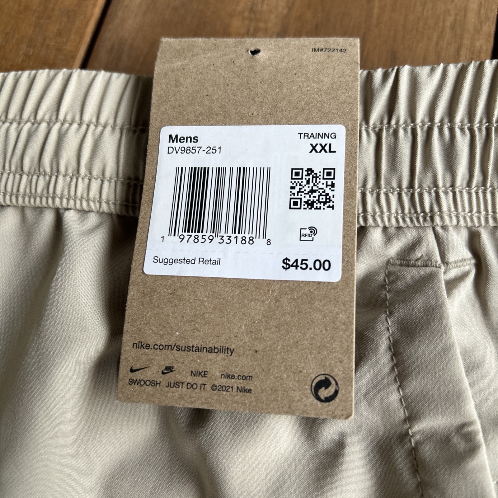 NWT-Nike Form Dri-FIT 7″ Versatile Shorts Size XXL Khaki Brown DV9857-251