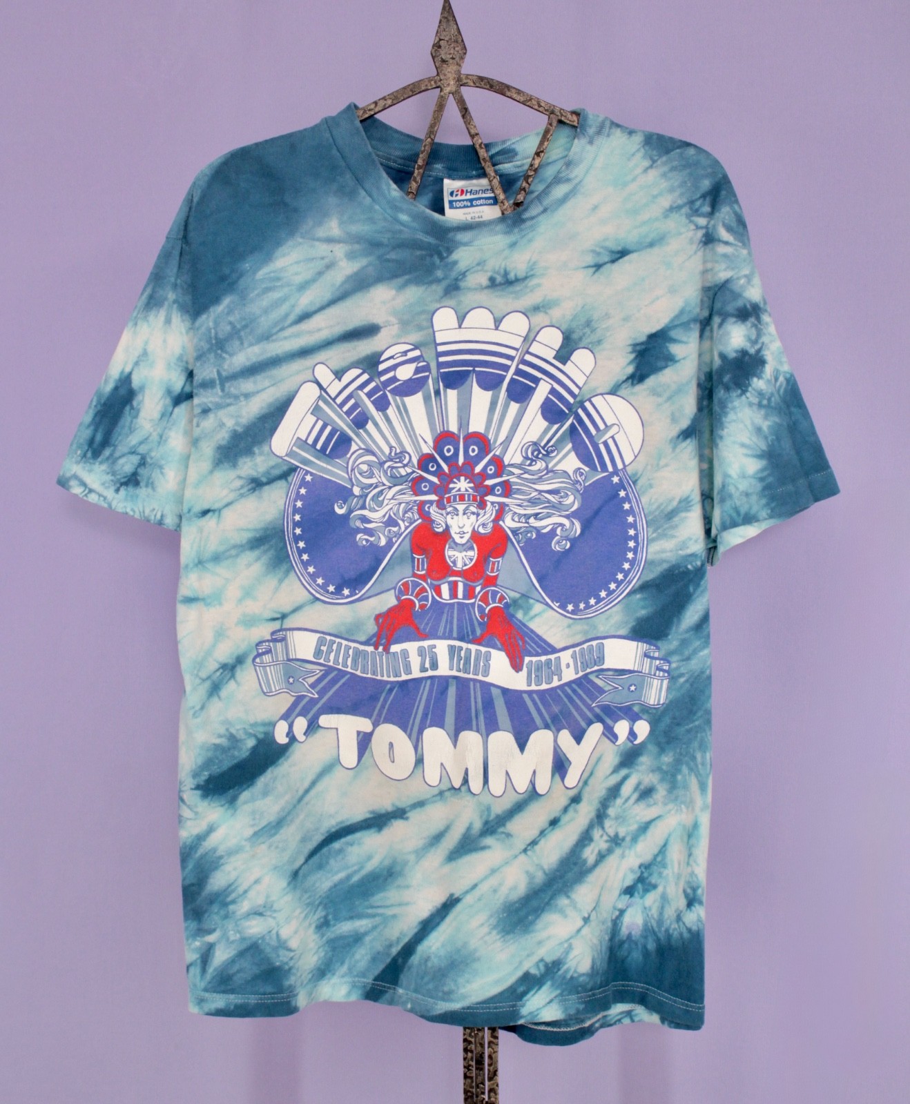 Men’s VTG 80s The Who Tommy Blue Tie Dye Band TShirt Sz M 1980s T-Shirt 1989
