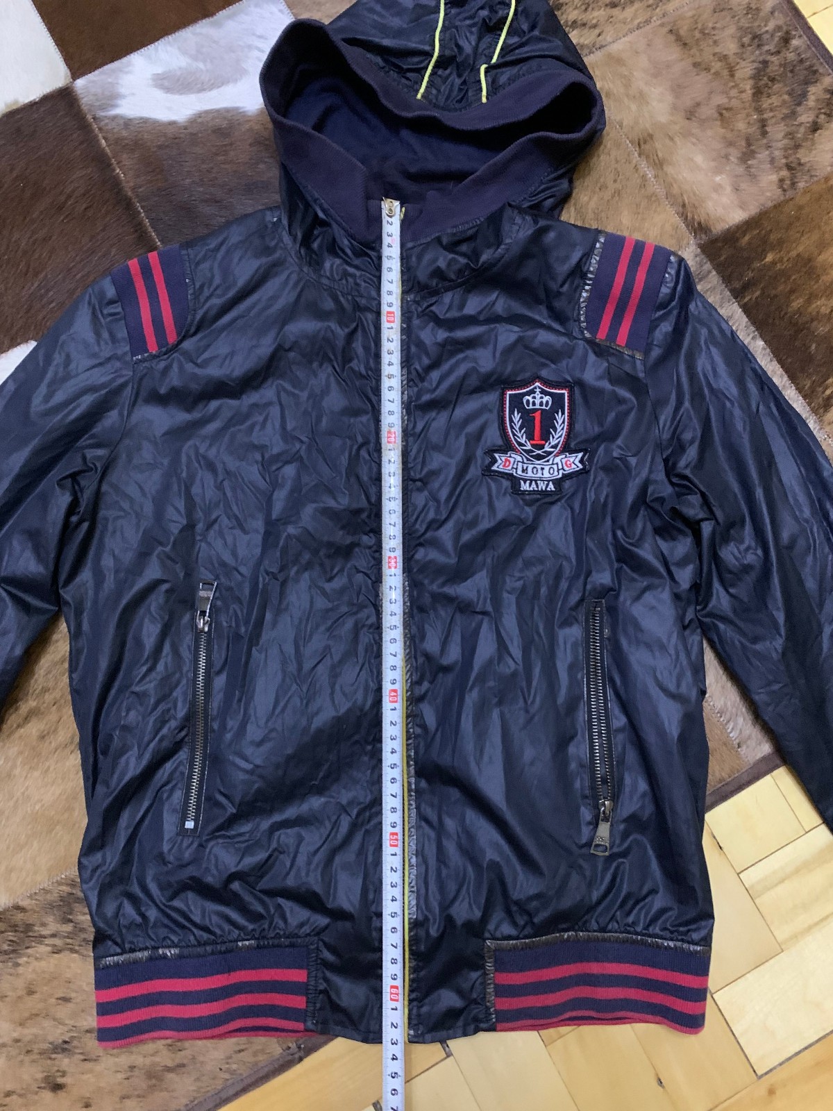 ITTIERRE Italy Men’s Hooded Jacket Windbreaker Navy Blue Size 52