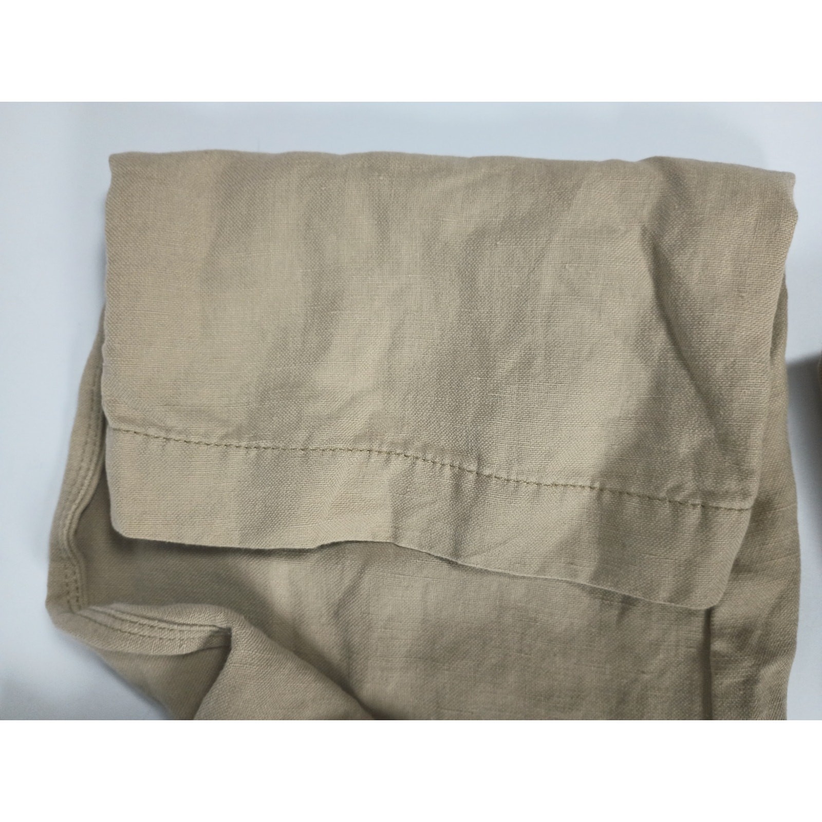 Tommy Bahama Men’s Linen Silk Blend Pants Khaki Flat Front 34×32 (Tagged 32×34)
