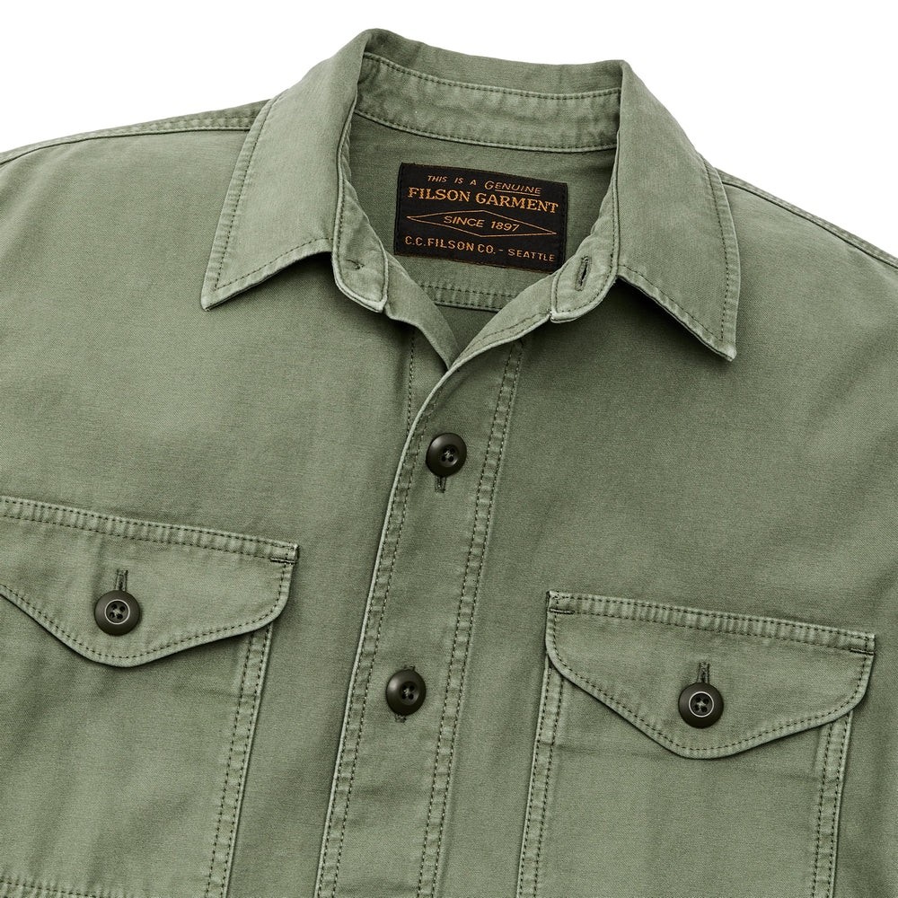 Filson Field Jac-Shirt Washed Fatigue Green Cotton Mens M Overshirt NWT