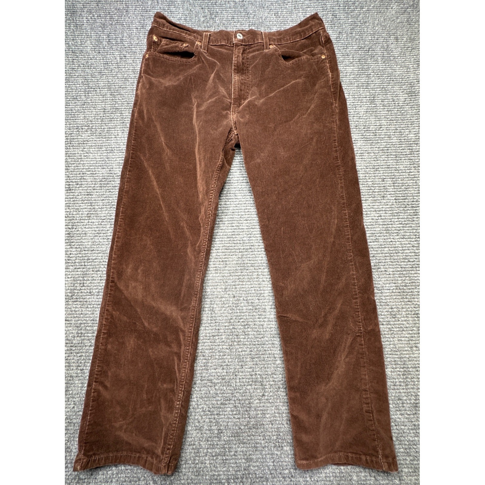 Levi’s 505 Regular Fit Corduroy Pants Mens 33×28 Brown Straight Leg Stretch