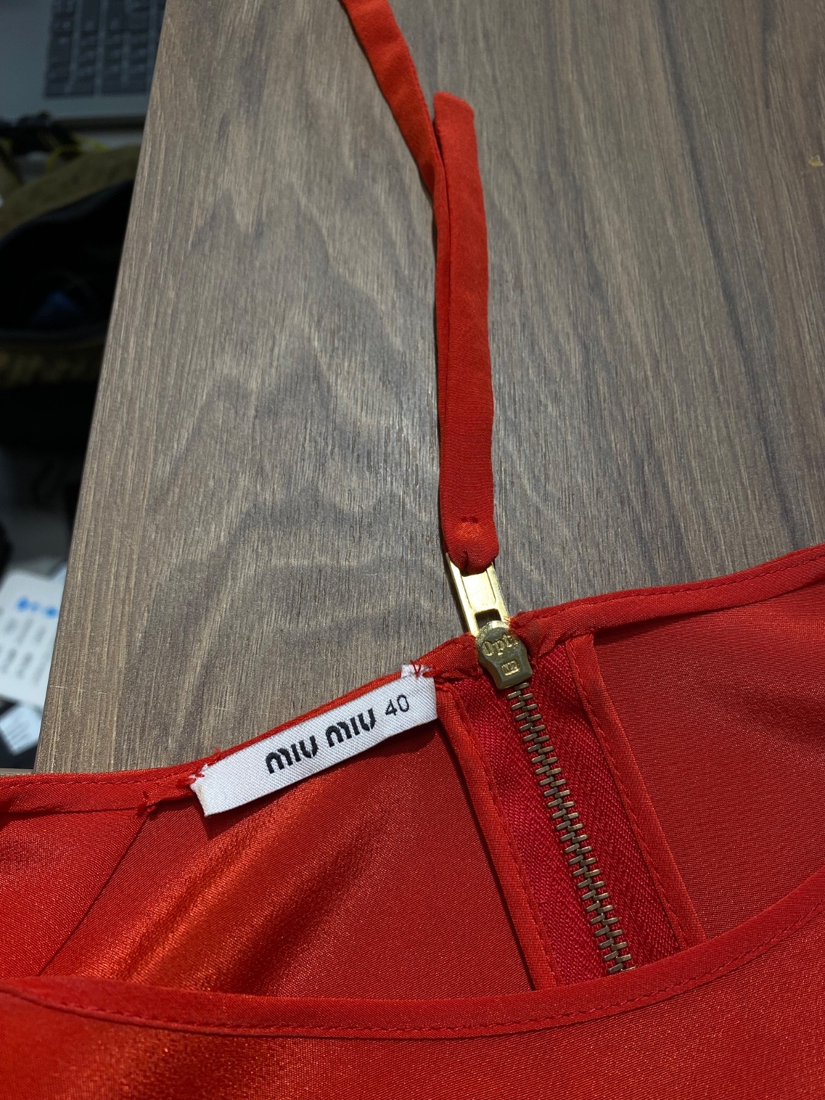 Rare vintage Miu Miu Red Silk Dress Size 40