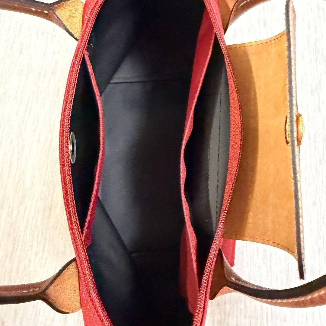 Good Condition Longchamp Le Pliage Red Tote Bag