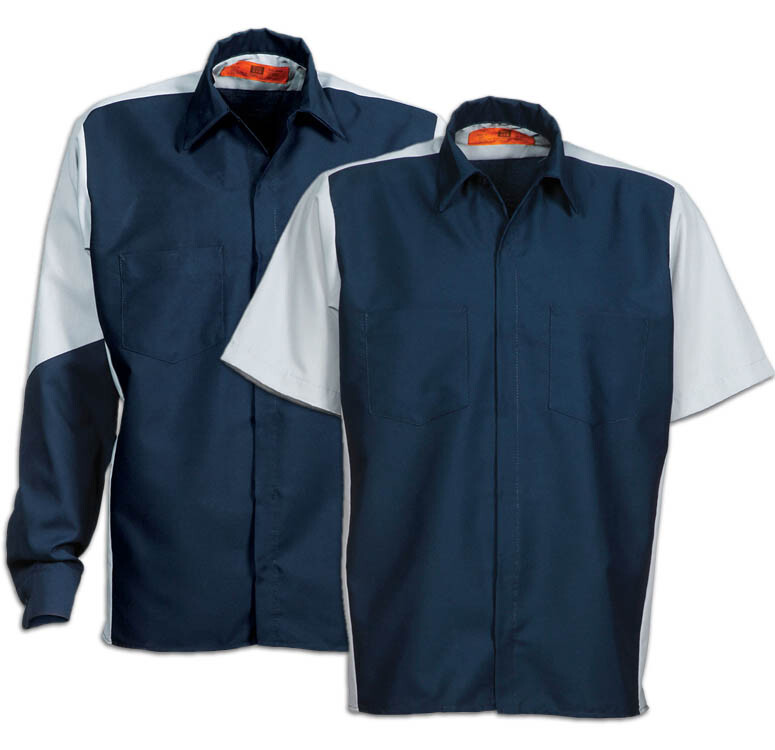 Mechanic Work Shirts Two Tone Motorsport 2 Pocket Industrial Uniform Clothes