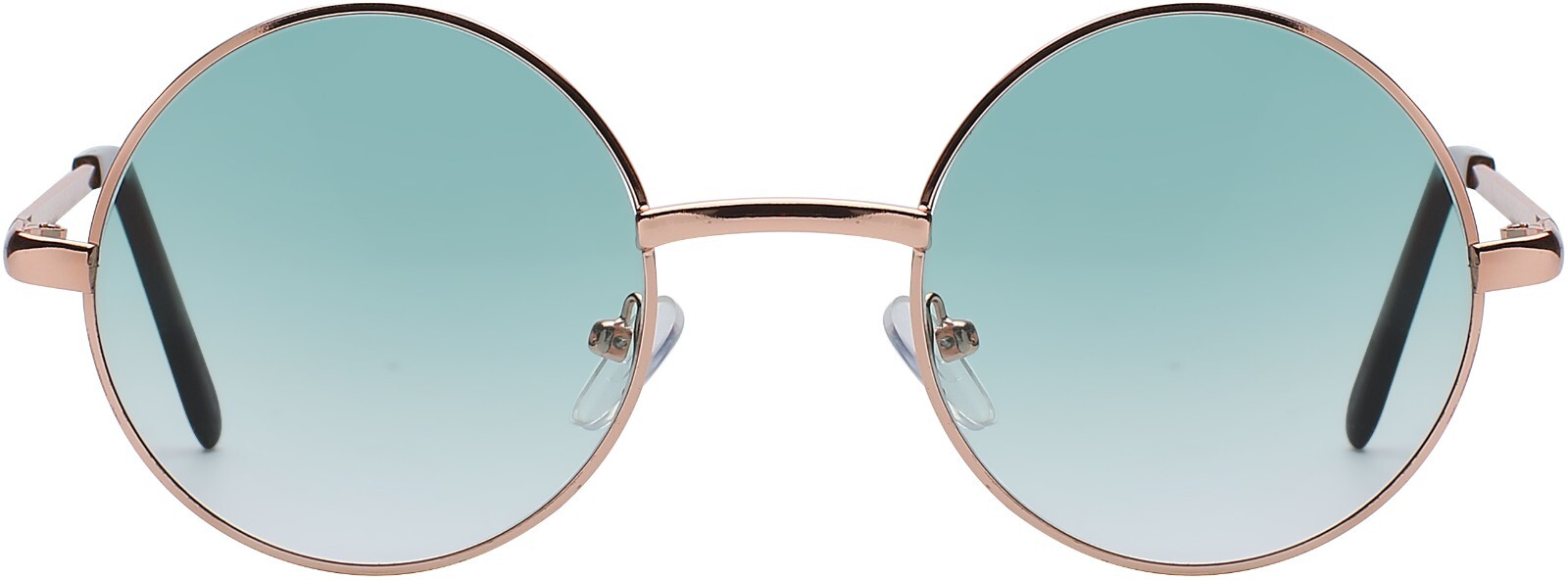 ROUND SUNGLASSES GREEN TINTED COLORED LENS 43mm METAL FRAME ONE PAIR