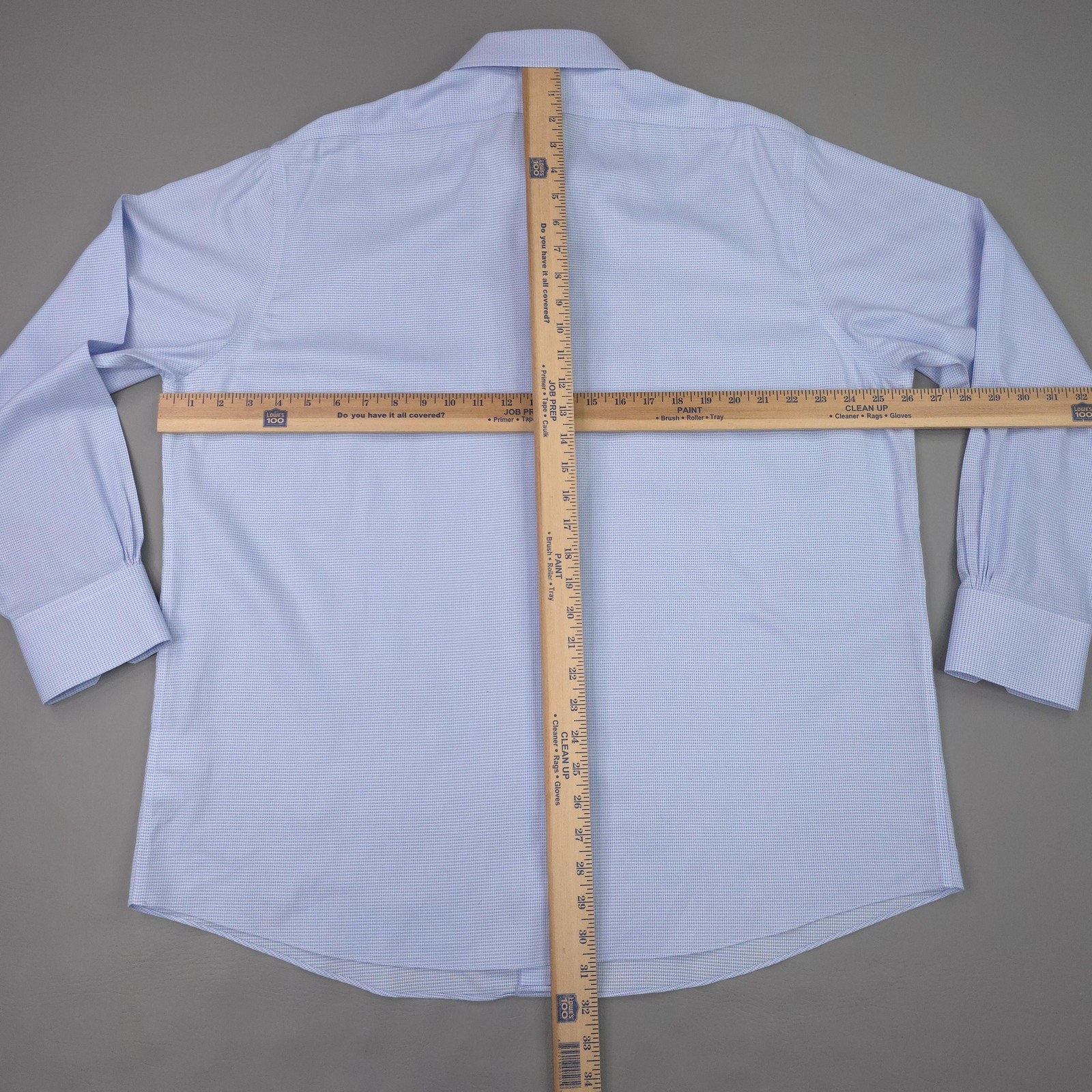 Brooks Brothers Shirt Mens 17 34/35 Blue Gingham Regular Fit Non Iron Cotton