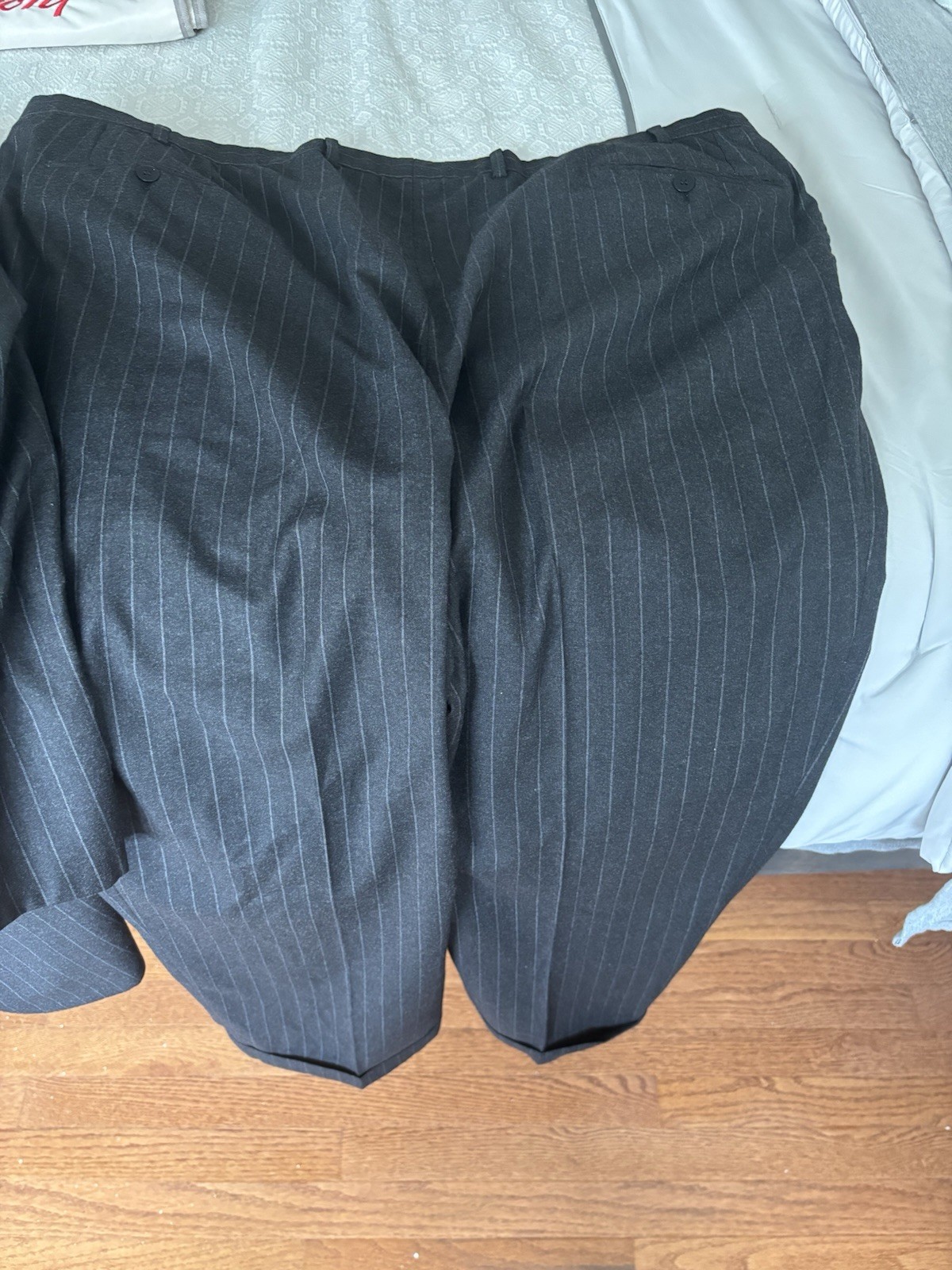 Brioni Suit 46L 40×30 Charcoal Gray Pinstripe Wool Suit