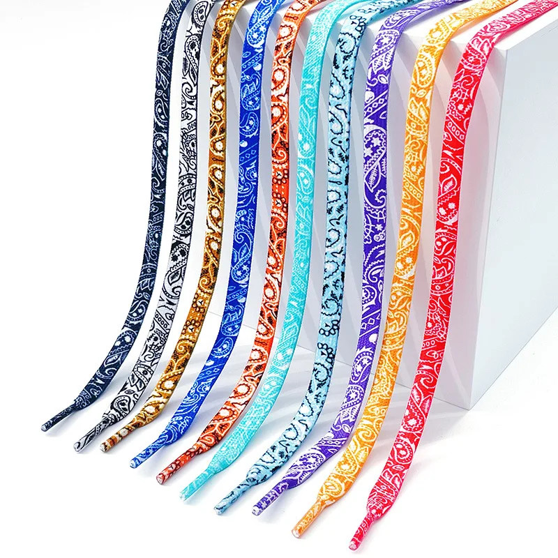 Gilding Flat Shoe Laces Cashew Flower Shoelaces for Sneakers Hand-painted Sports