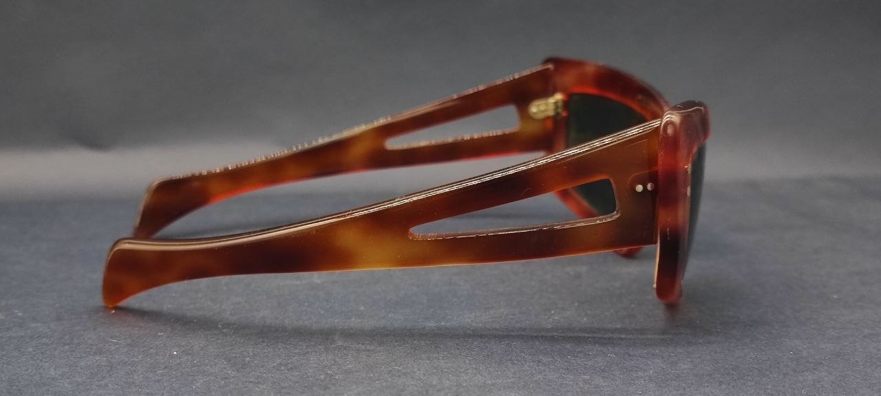 Vintage French Tortoise Shell Cat Eye Sunglasses Handmade France Retro Shades