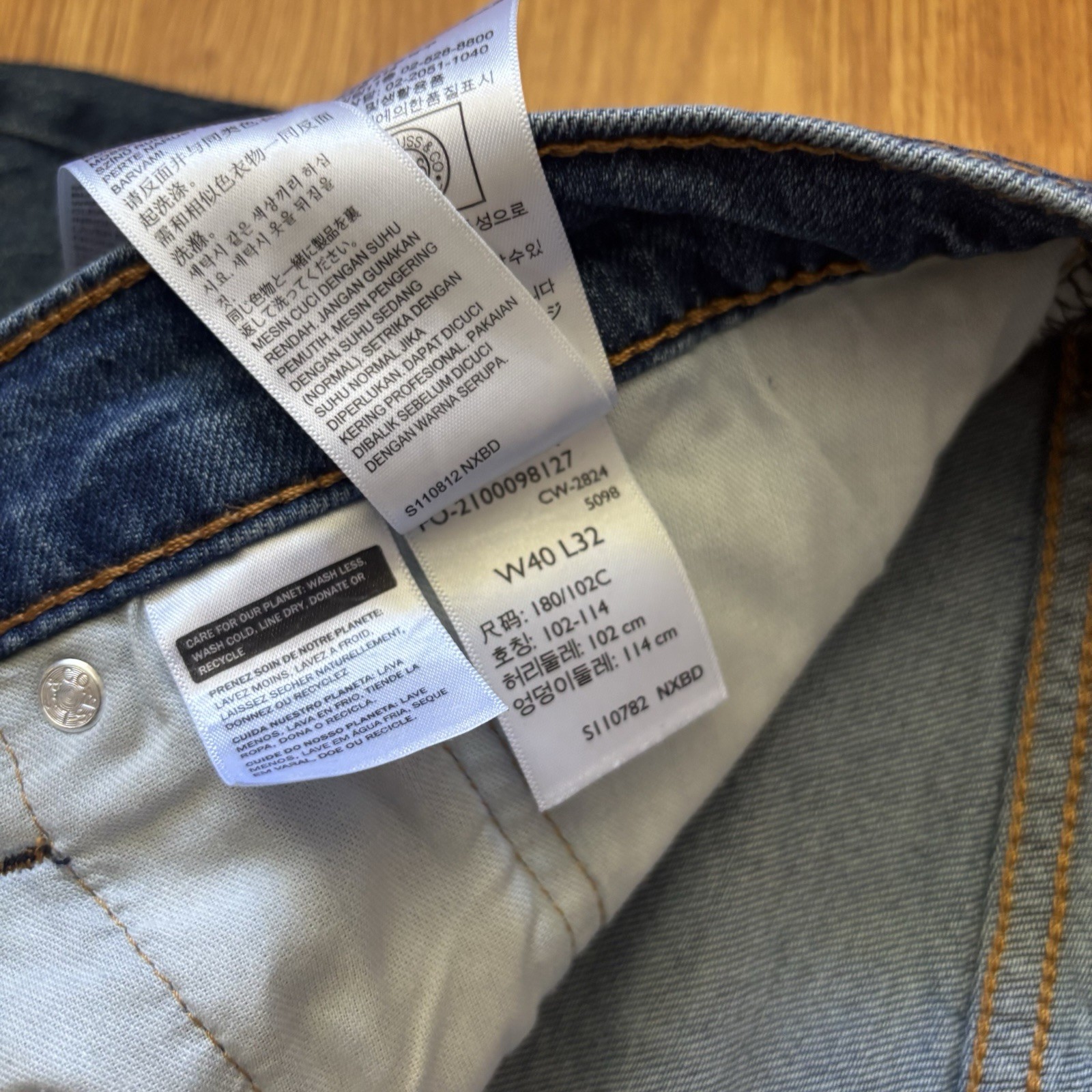 Levi’s 505 Jeans Mens 40×32 Blue Regular Fit Straight Leg Medium Wash Denim