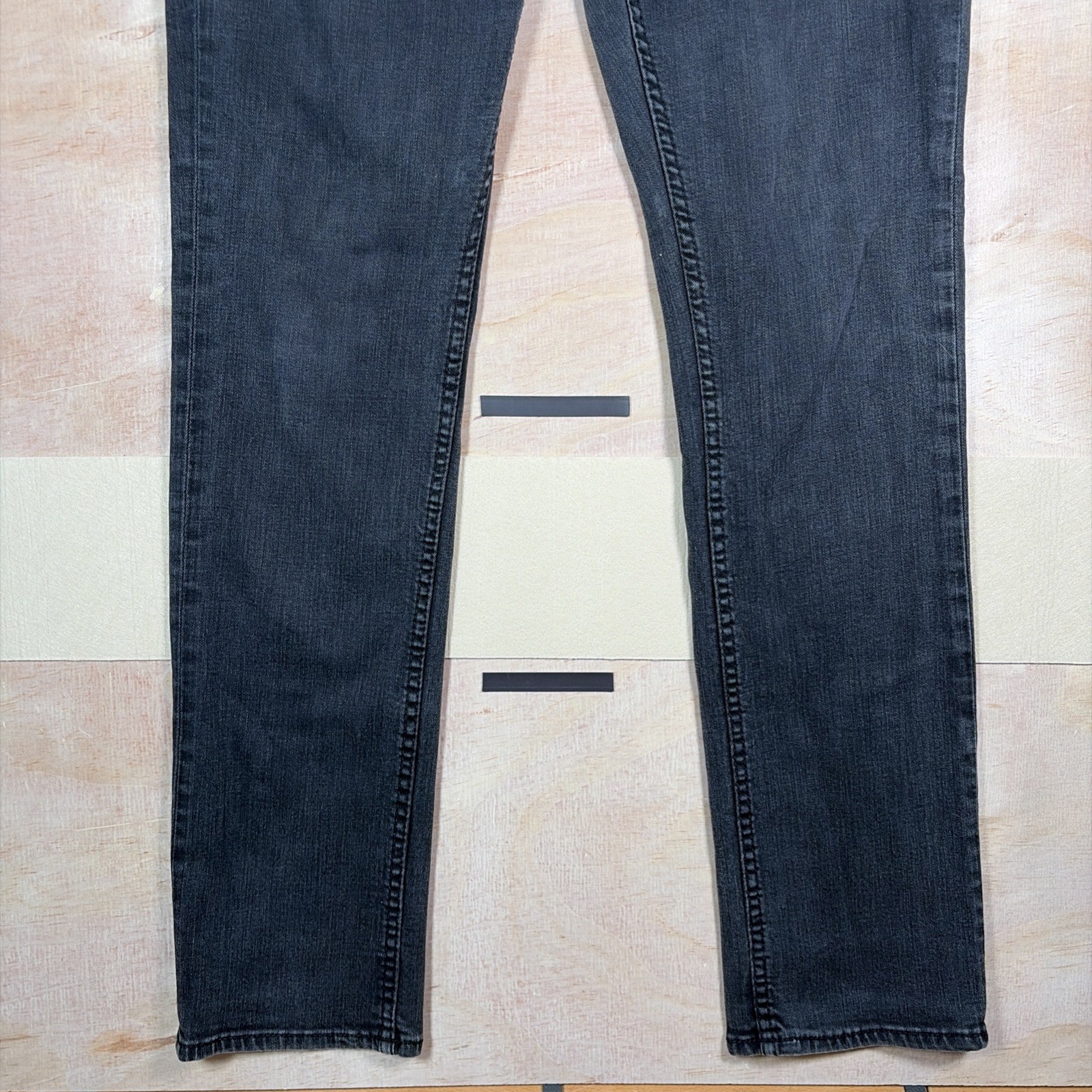 BKE Alec Mens Straight Leg Jeans Black Stretch Denim Size 32R 30×32