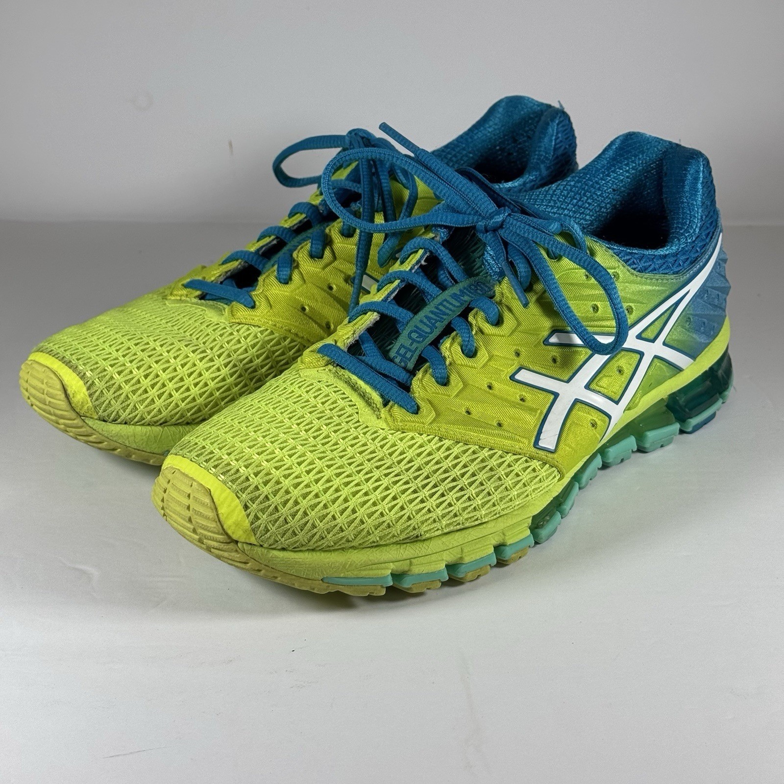 Asics Gel-Quantum 180 2 Lime Green Blue Running Shoes T6G7N Women’s 8.5